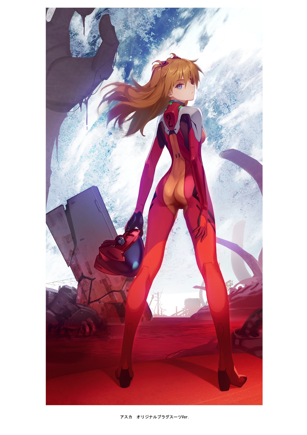 ass, bodysuit, heels, neon_genesis_evangelion, siino, souryuu_asuka_langley