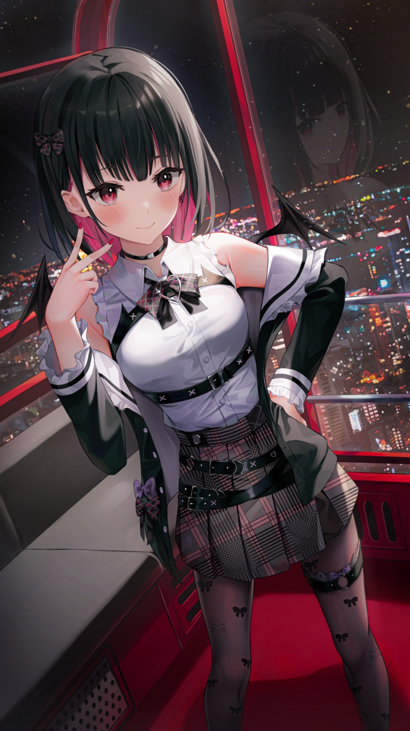 garter, indie_virtual_youtuber, pantyhose, rikotan_(vtuber), shuvi_(shuvi1125), wings
