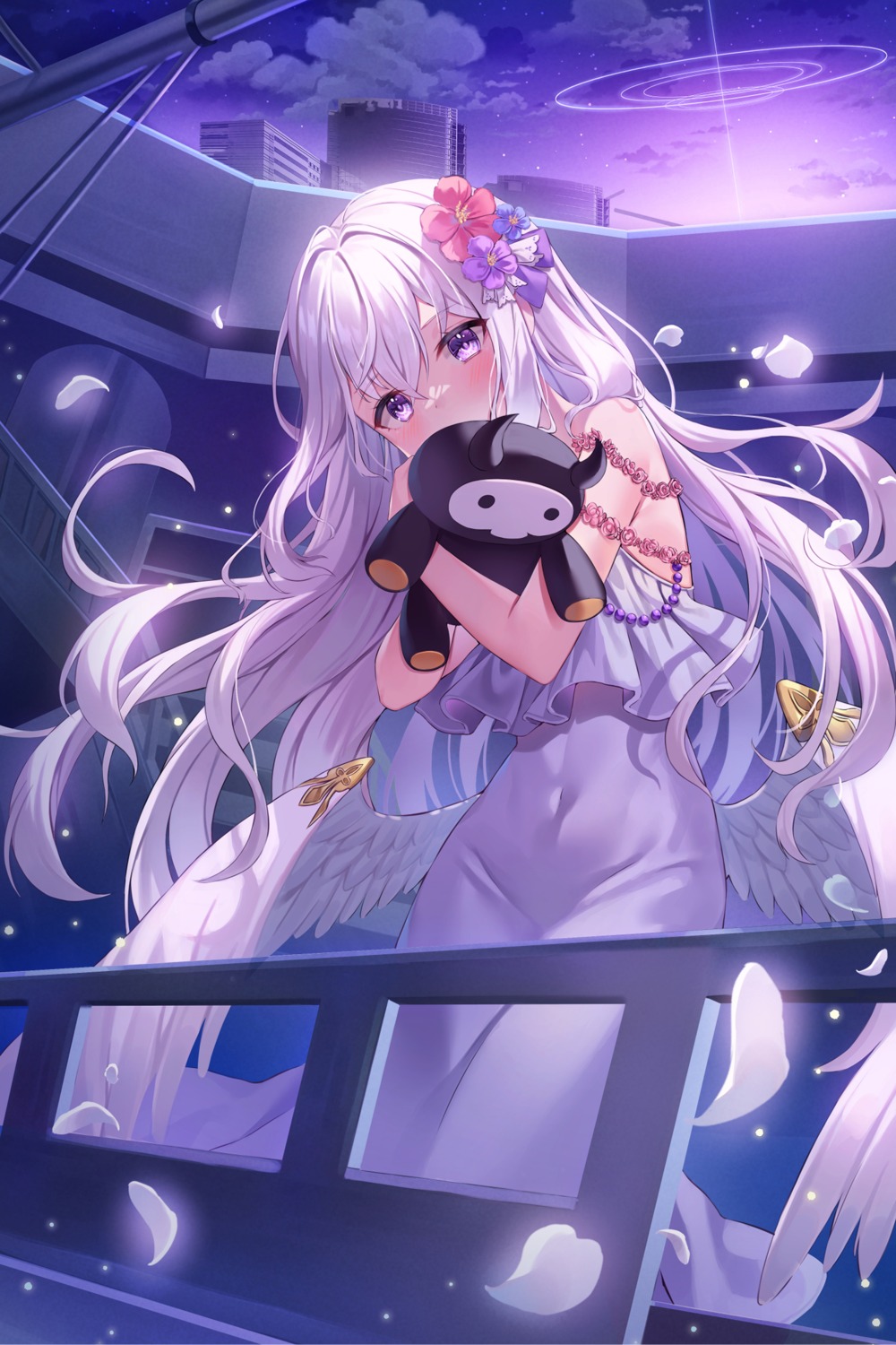 blue_archive, dress, greenapple, shirasu_azusa, wings