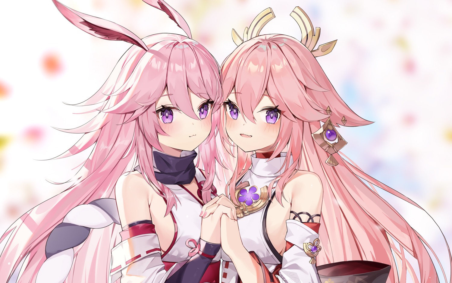animal_ears, benghuai_xueyuan, bunny_ears, crossover, genshin_impact, honkai_impact, japanese_clothes, kitsune