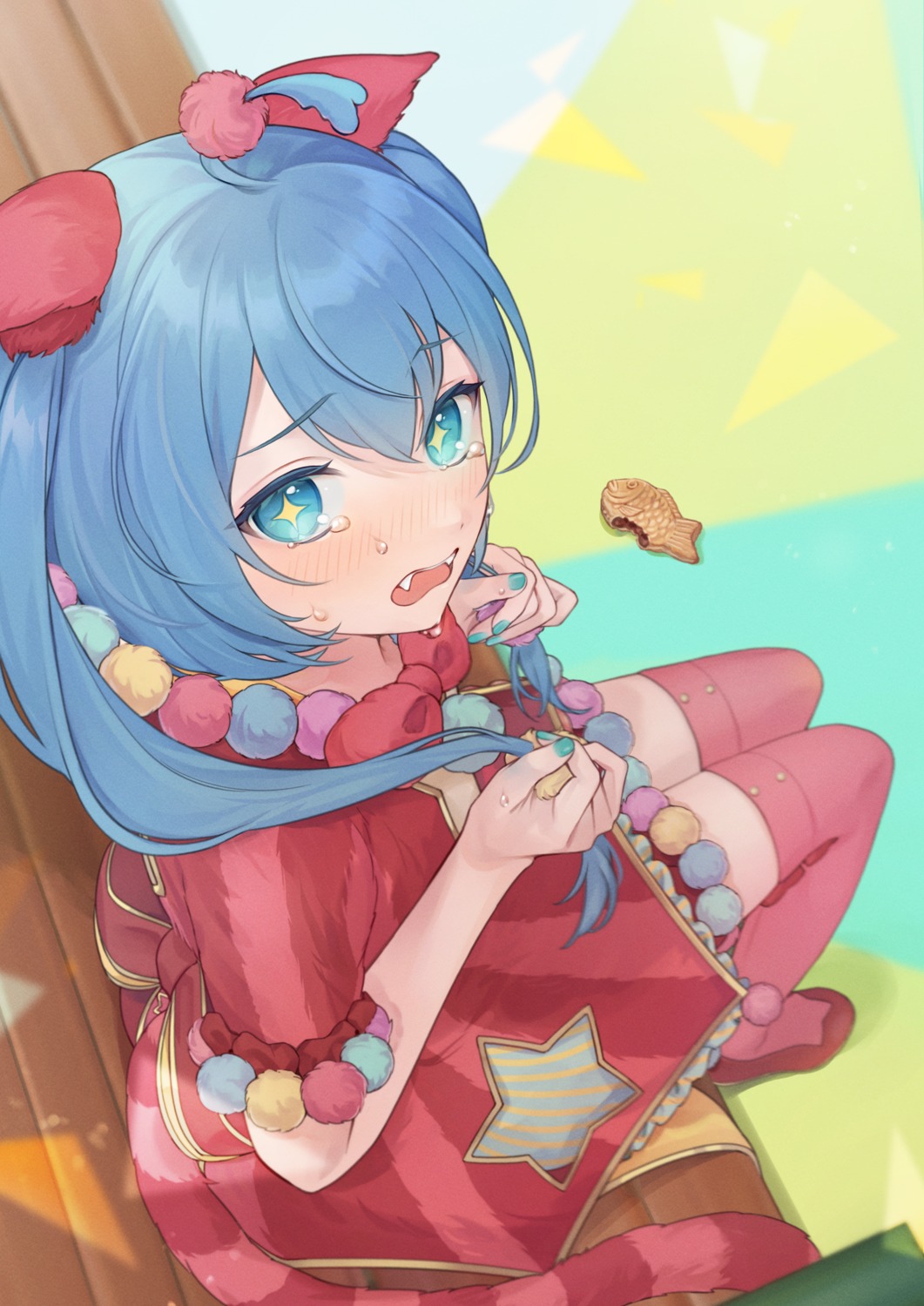 animal_ears, dress, hatsune_miku, mell°, nekomimi, project_sekai, tail, thighhighs