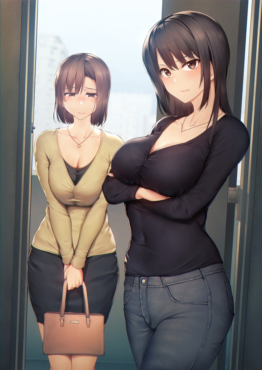 breast_hold, cleavage, tachibana_omina