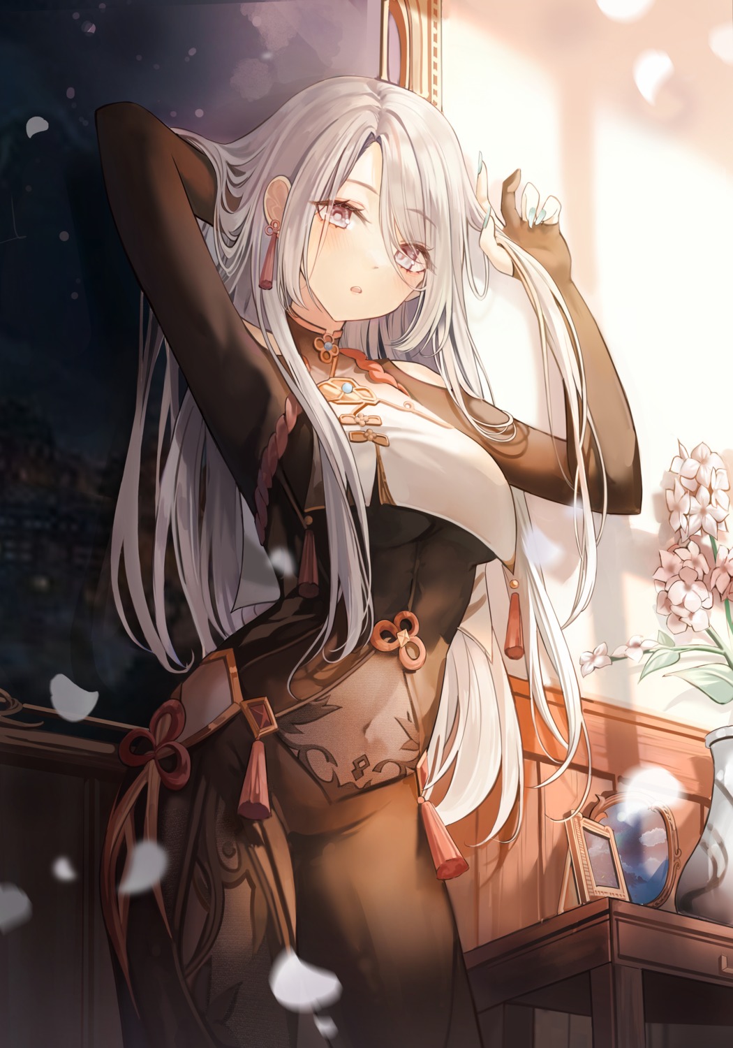 asian_clothes, bodysuit, fu_u03, genshin_impact, see_through, shenhe