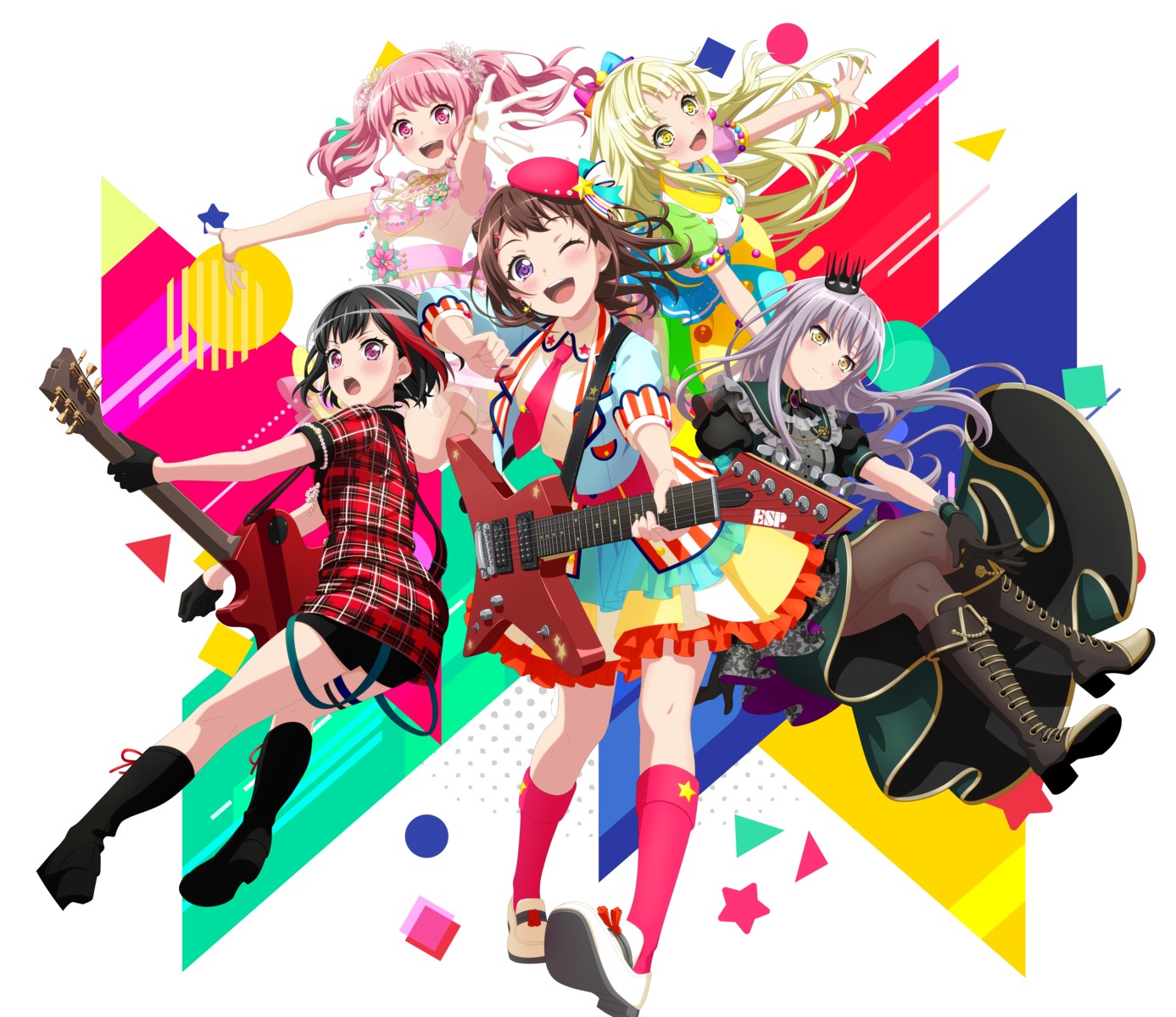 bang_dream!, bang_dream!_episode_of_roselia, garter, guitar, heels, maruyama_aya, minato_yukina, mitake_ran