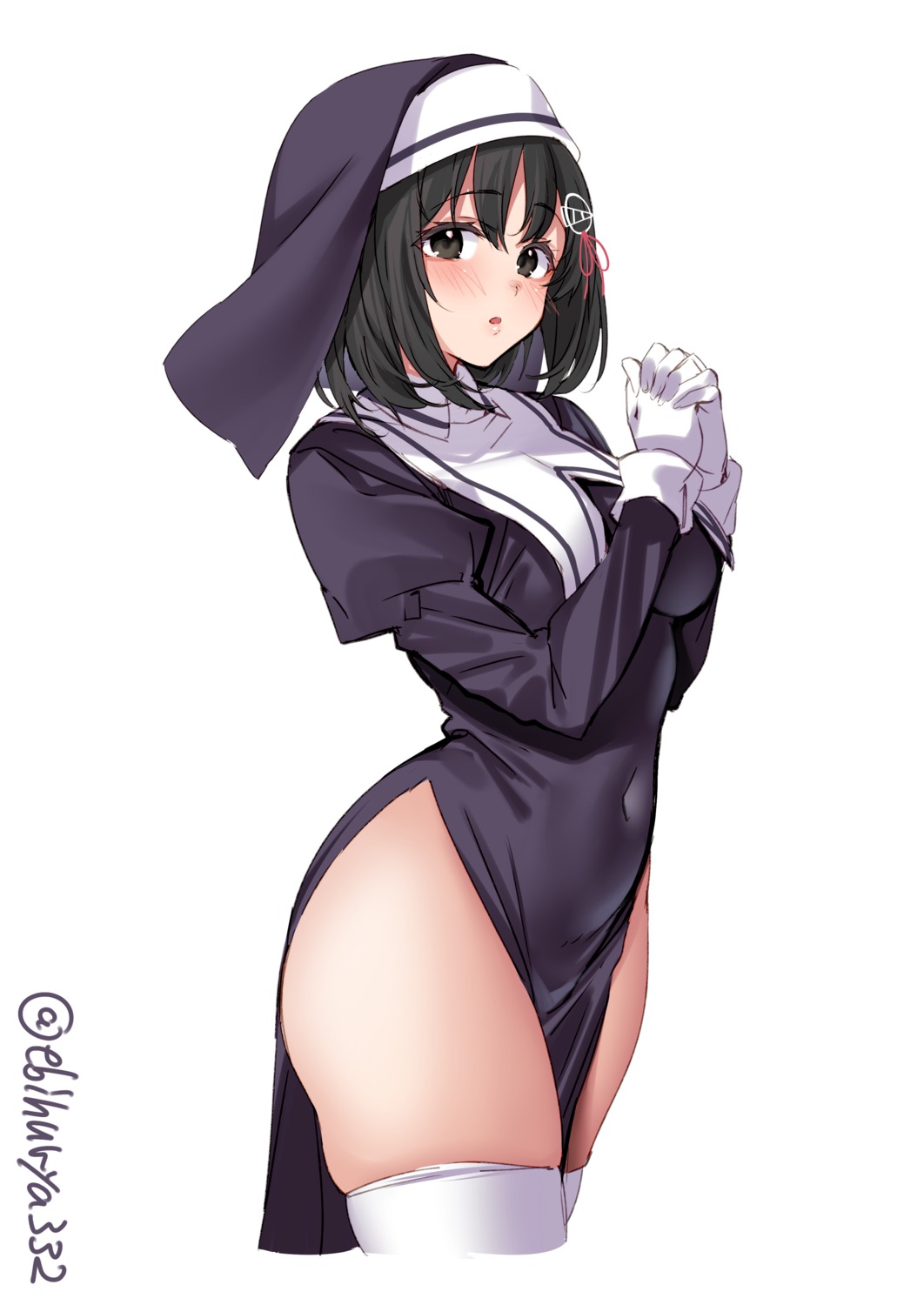 ebifurya, haguro_(kancolle), kantai_collection, nun, thighhighs