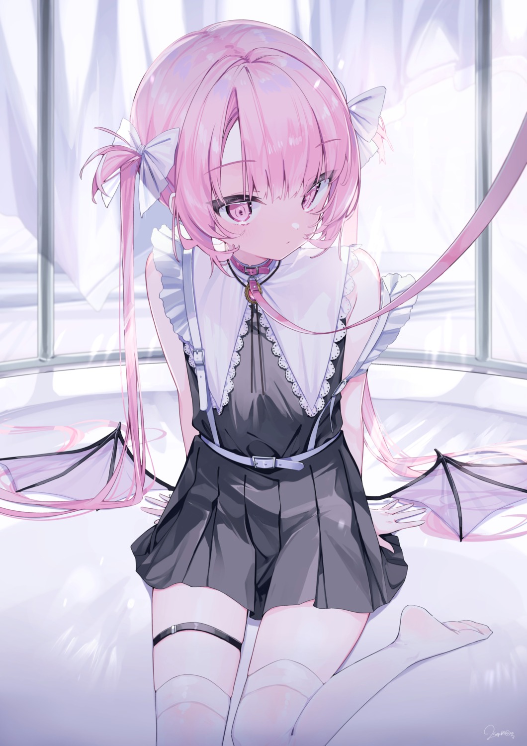 dress, garter, koyubita_beru, thighhighs, wings
