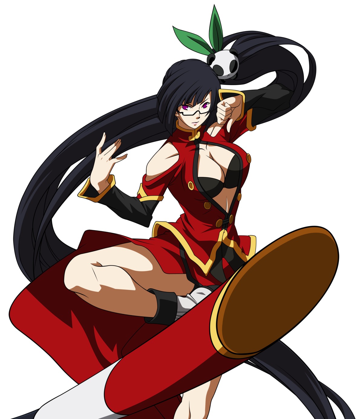 blazblue, cleavage, litchi_faye_ling, megane, vector_trace