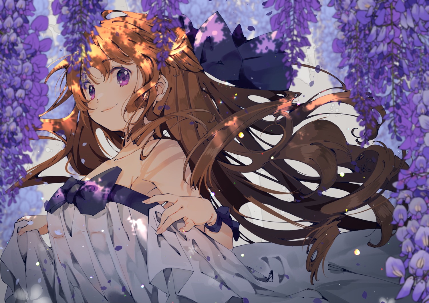 lingerie, nachoz_(nachozart), no_bra, see_through, skirt_lift