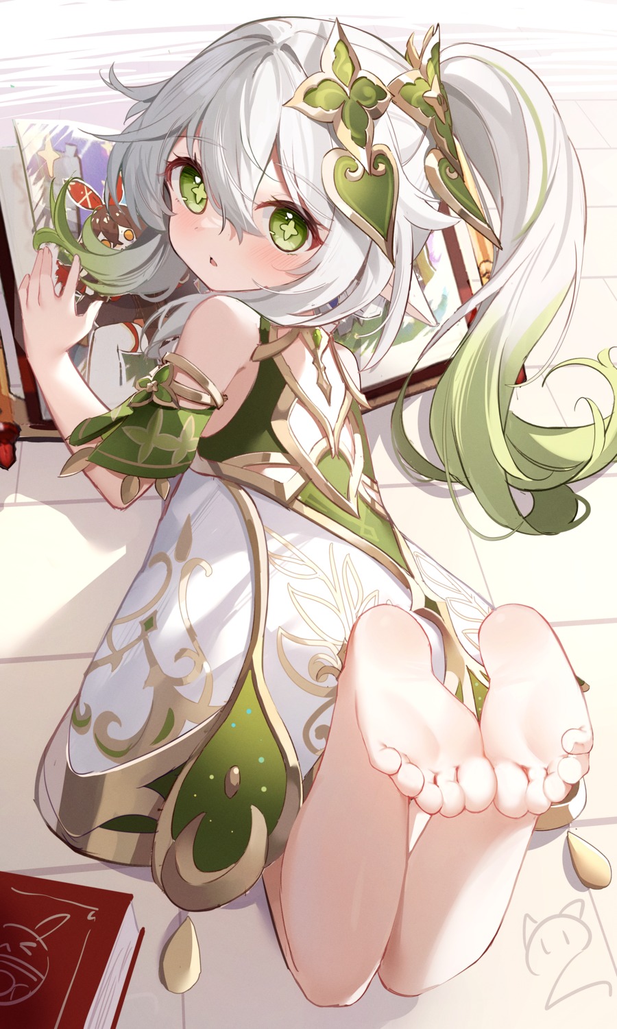 dress, feet, genshin_impact, nahaki, nahida, pointy_ears