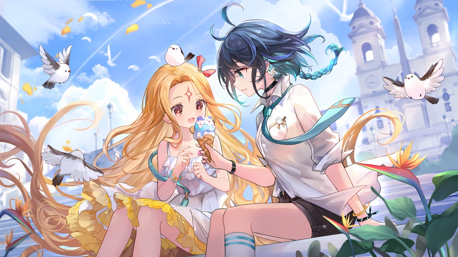 benghuai_xueyuan, dress, dress_shirt, honkai_impact, summer_dress, tagme, tattoo, wallpaper