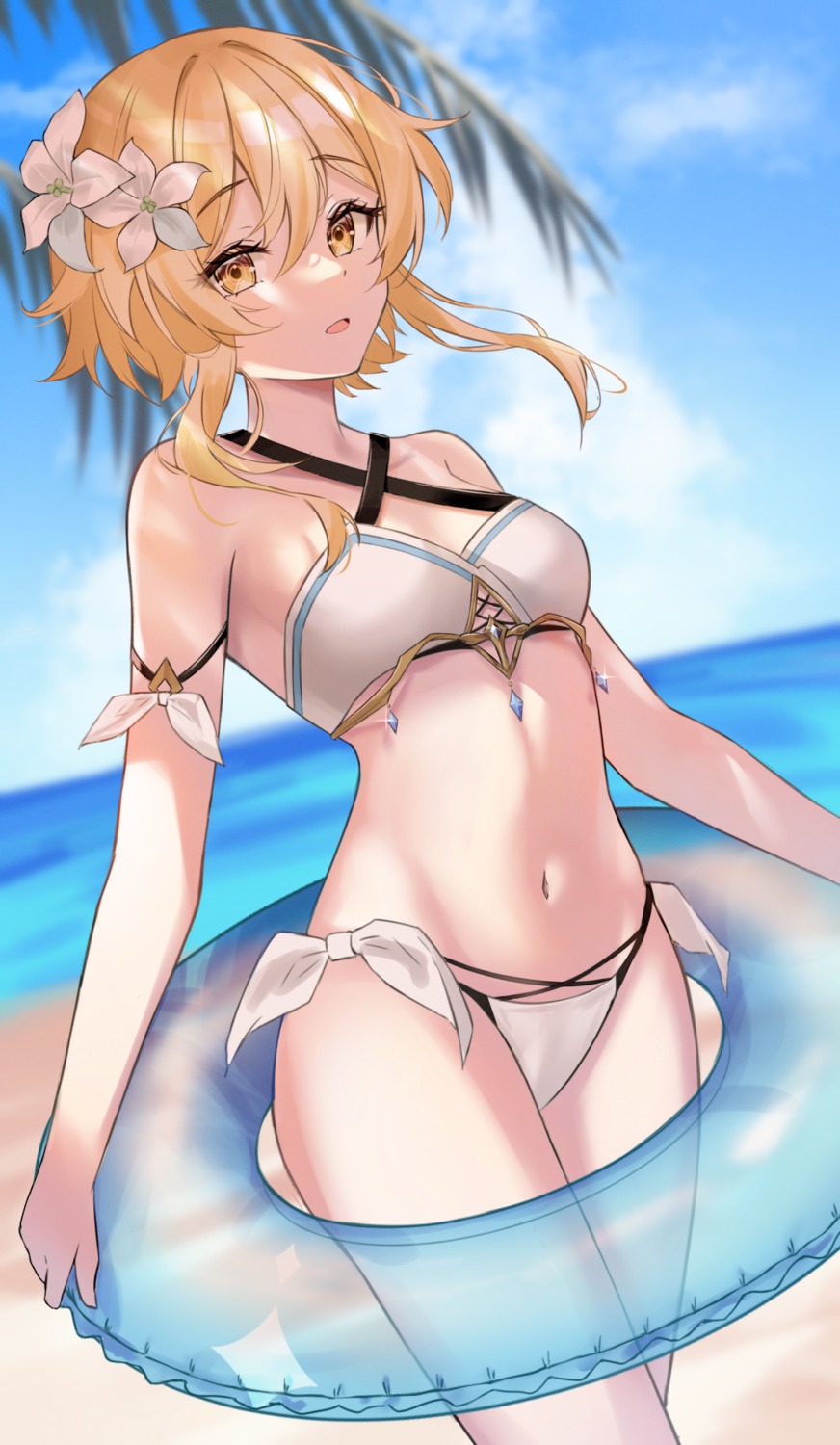 atychi, bikini, genshin_impact, lumine, swimsuits