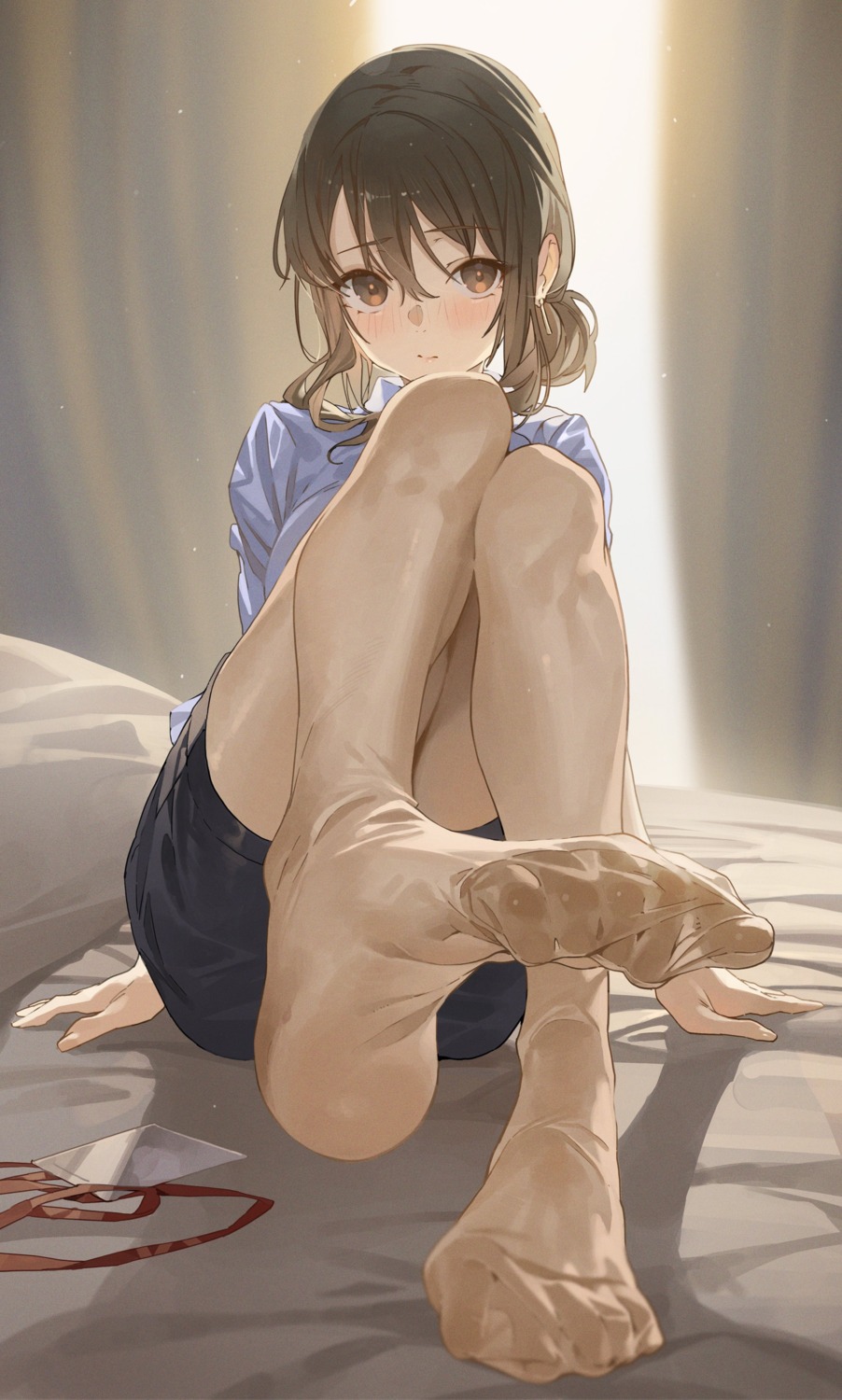 douki-chan, dress_shirt, feet, ganbare_douki-chan, hxxg, see_through