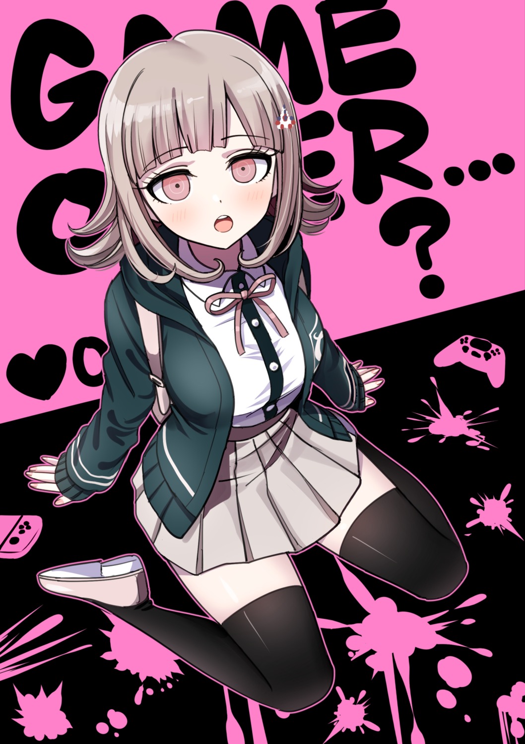 dangan-ronpa, dangan-ronpa_2, deadnooodles, nanami_chiaki, seifuku, thighhighs