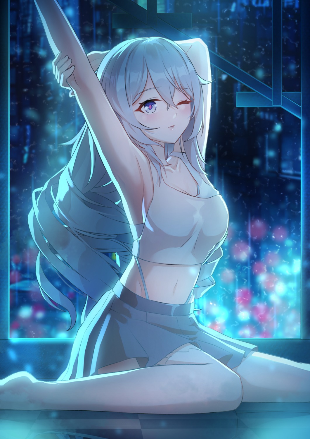 benghuai_xueyuan, bronya_zaychik, caisena, honkai_impact, skirt_lift, thighhighs