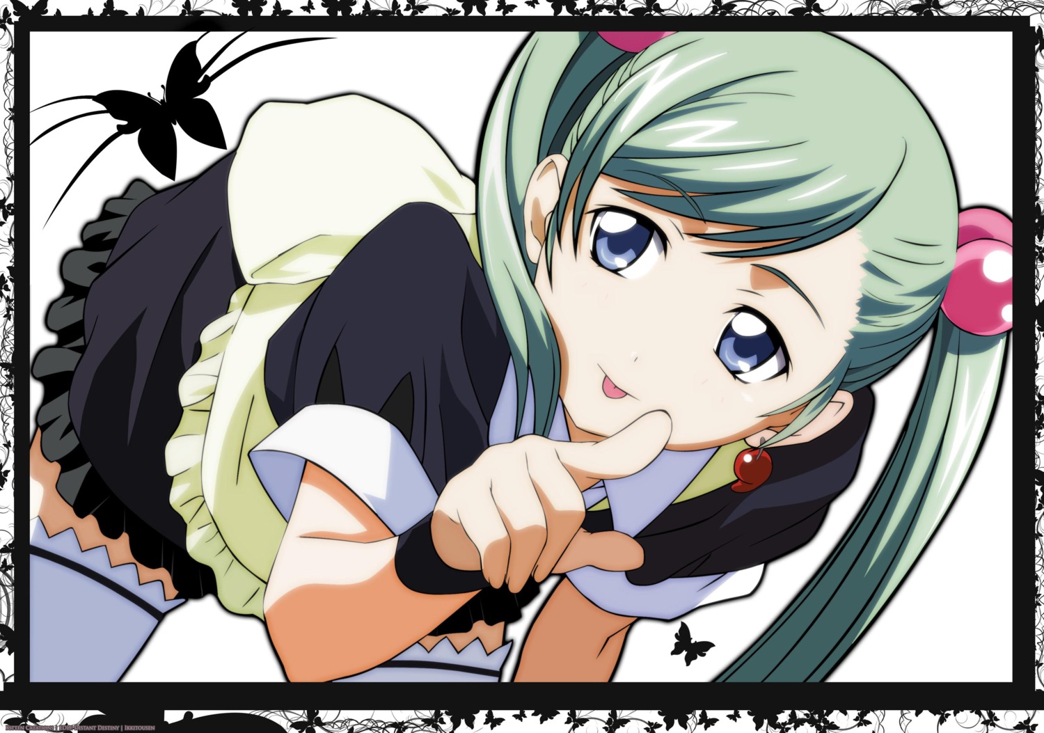 ikkitousen, ikkitousen~dragon_destiny~, maid, shokatsuryou_koumei, vector_trace, watermark