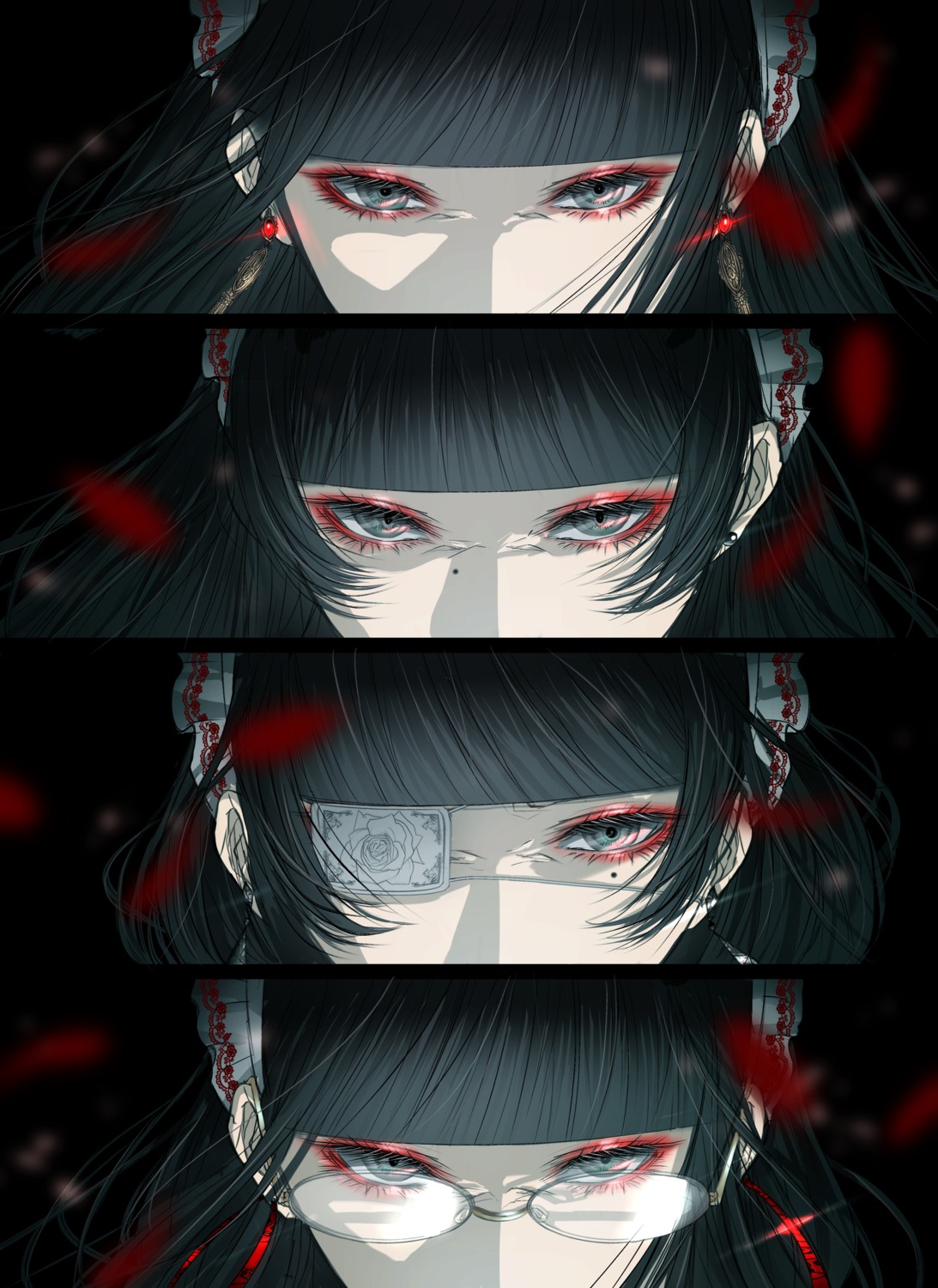 eyepatch, maid, megane, satsuki_kei