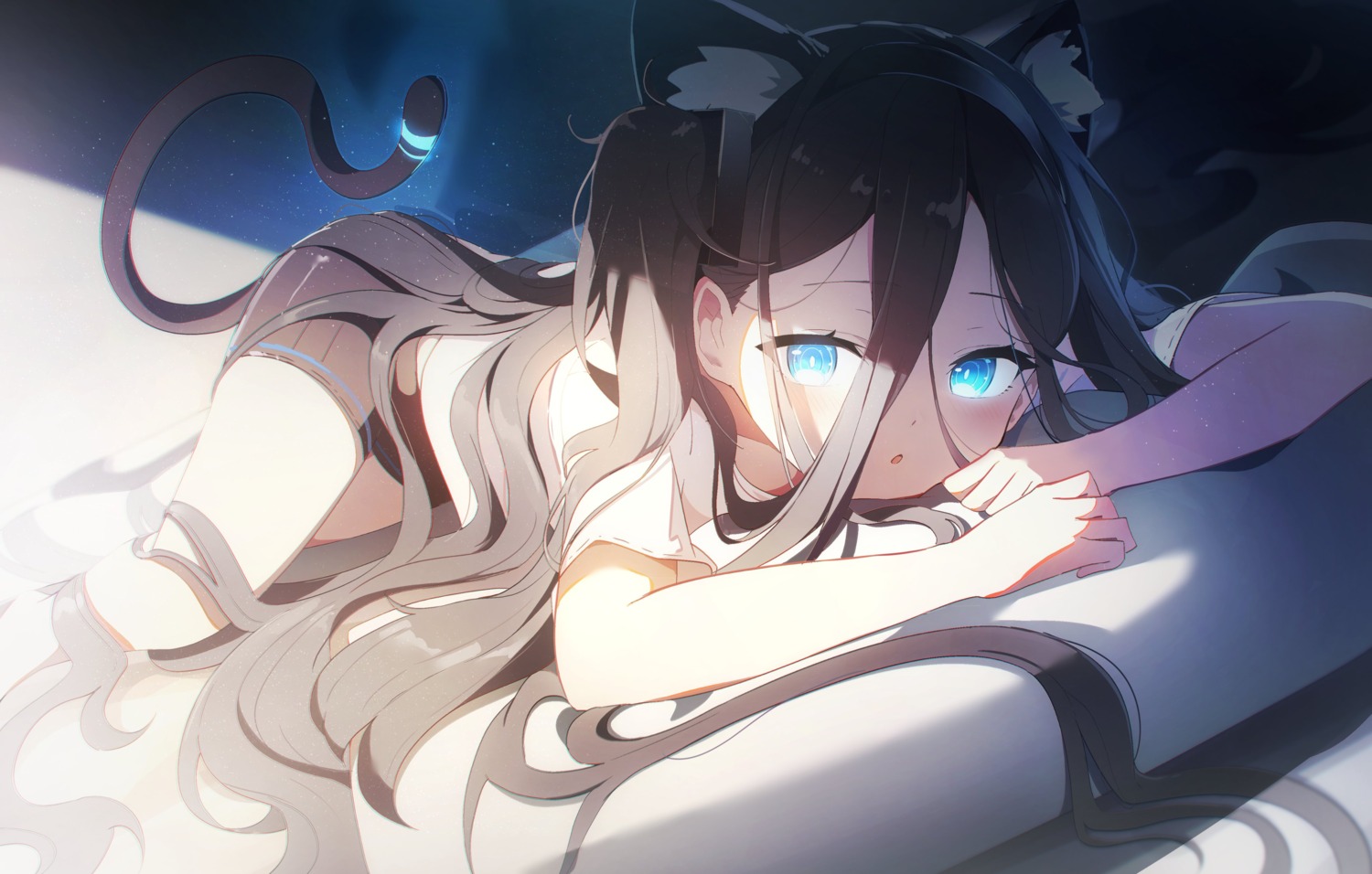 animal_ears, bike_shorts, blue_archive, liyom, nekomimi, tail, tendou_aris