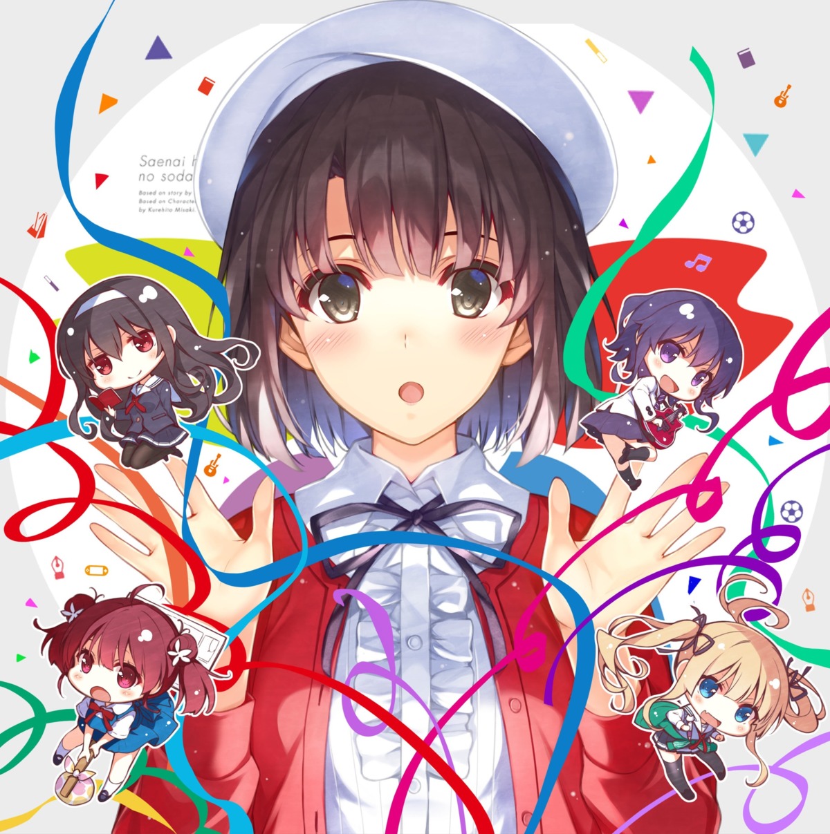 chibi, guitar, hashima_izumi, hyoudou_michiru, kasumigaoka_utaha, katou_megumi, misaki_kurehito, pantyhose