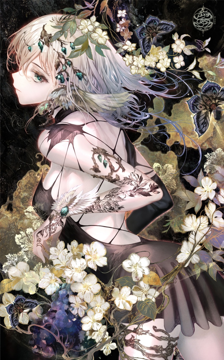 dress, garter, hori_airi, no_bra