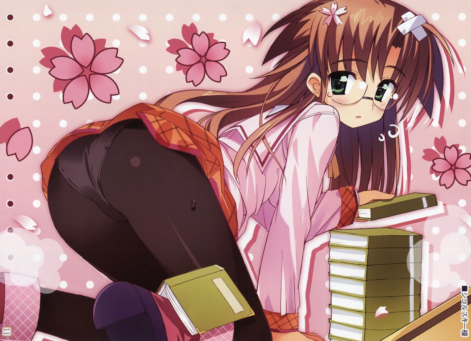 megane, pantsu, pantyhose, sakura_tale, seifuku, sikorsky, wakaba_rinko
