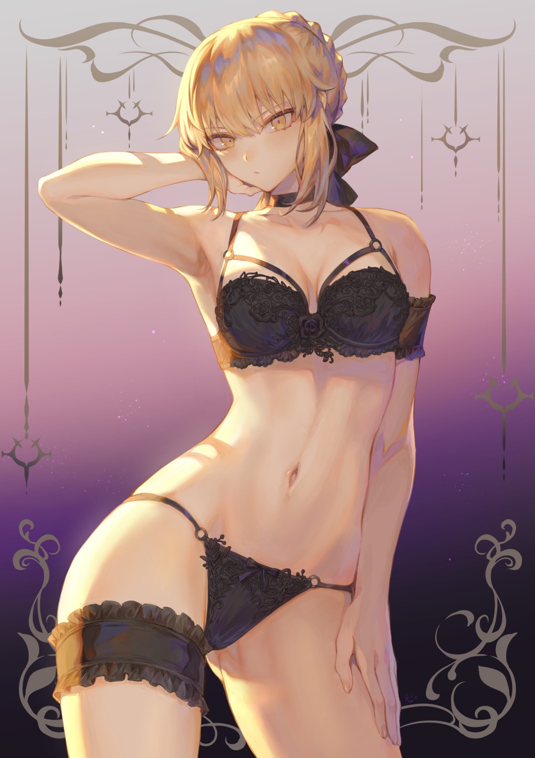 artoria_pendragon_(fate), artoria_pendragon_alter_(fate), bra, fate/grand_order, fate/stay_night, garter, lingerie, mashu_(003), pantsu