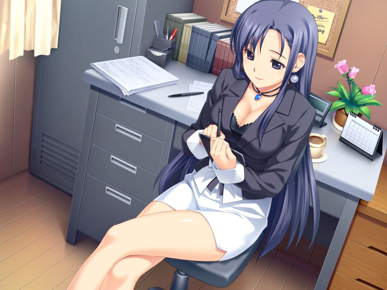 business_suit, cleavage, game_cg, koutaro, saotome_nagi, tropical_kiss, twinkle