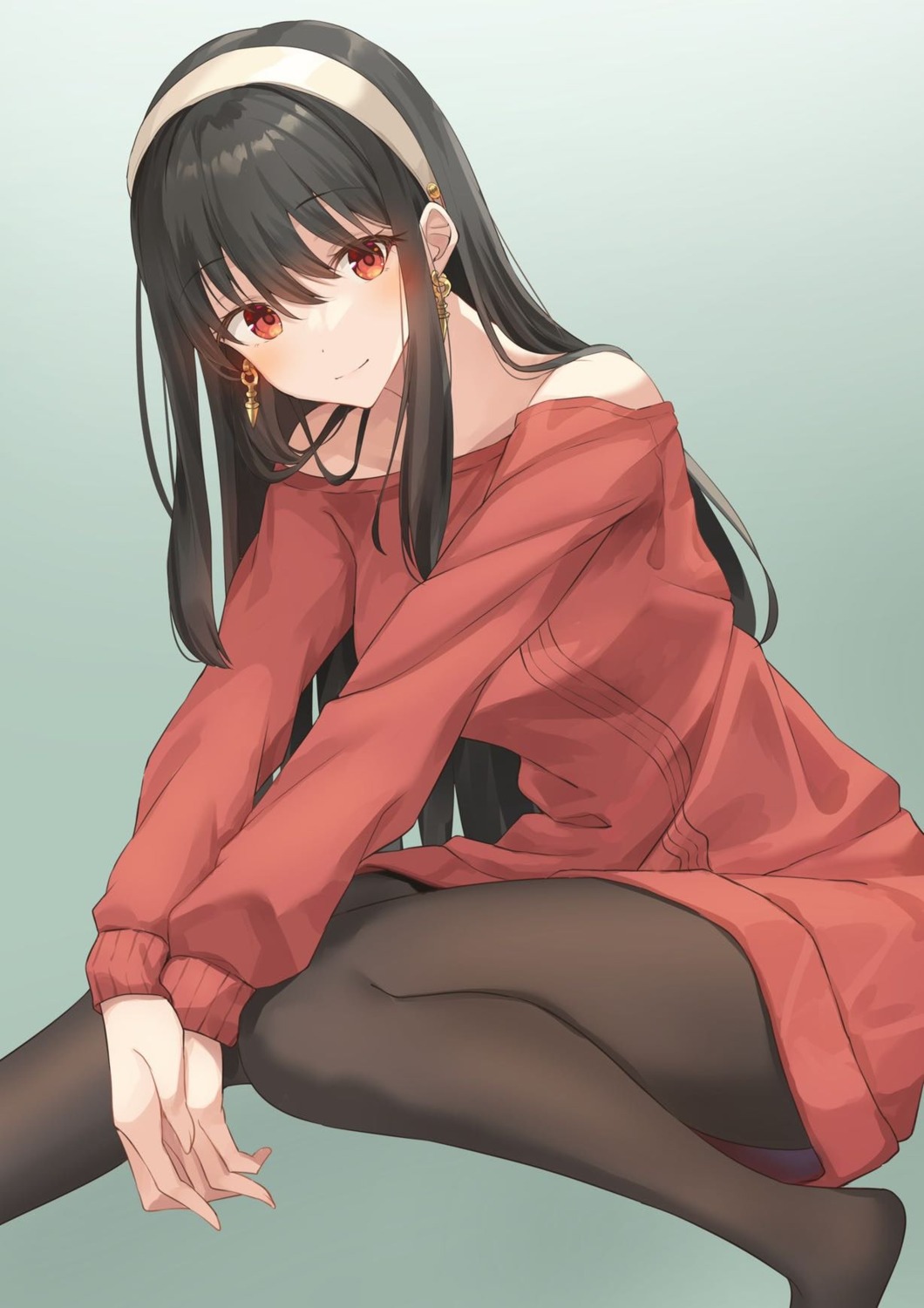 dress, kanaria_hisagi, pantyhose, spy_x_family, sweater, yor_briar