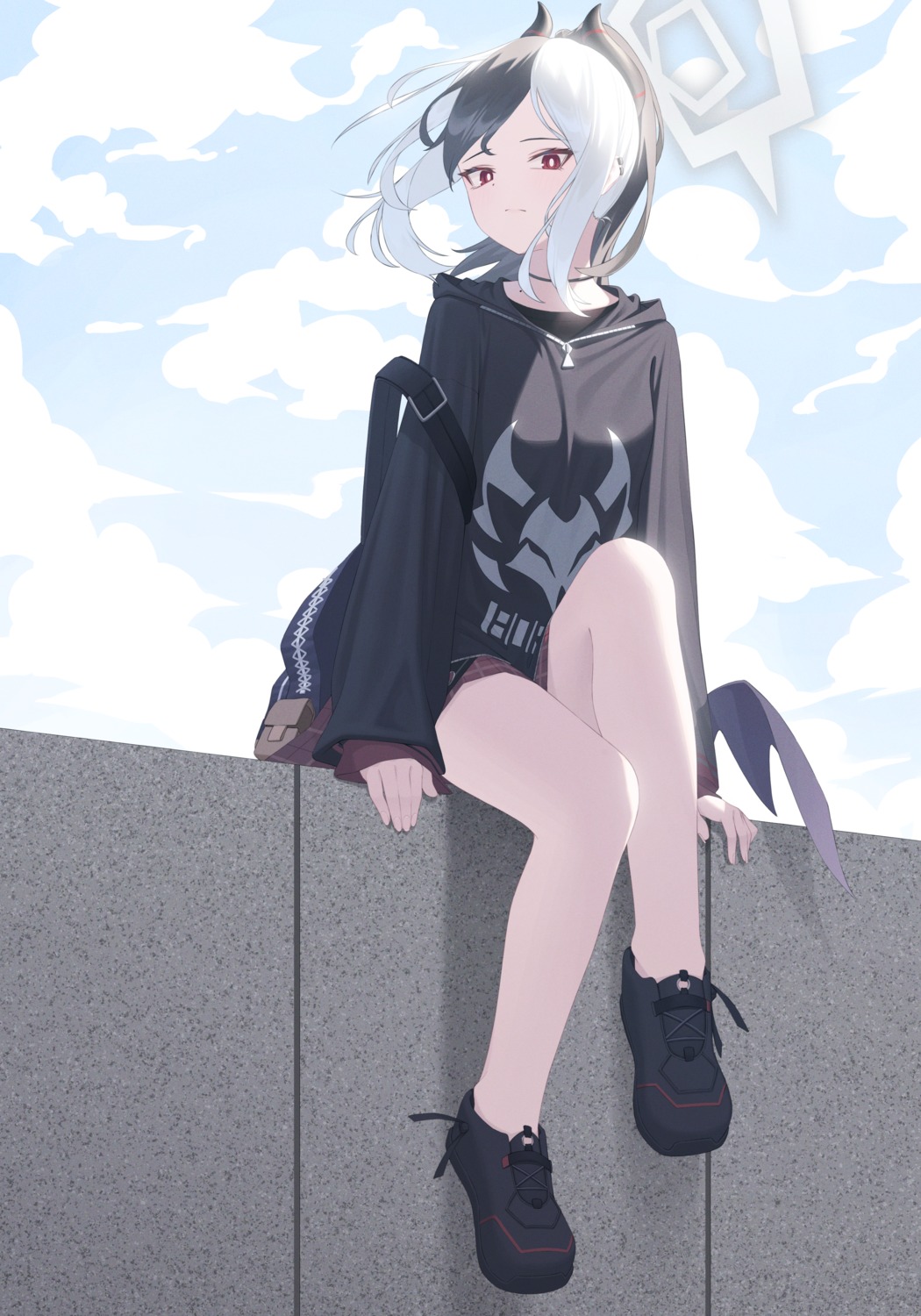 bintz, blue_archive, devil, halo, horns, onikata_kayoko, seifuku, wings
