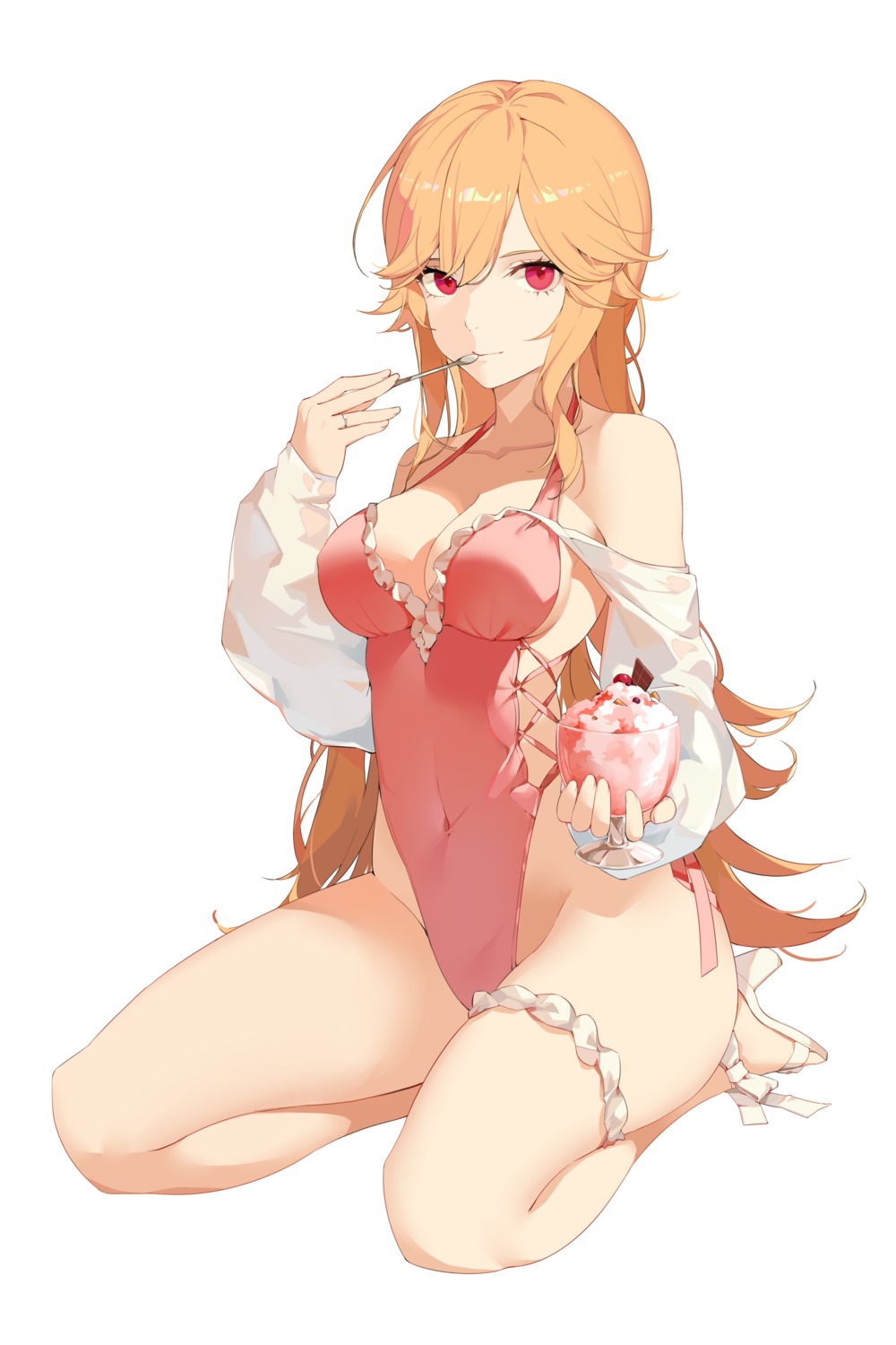azur_lane, garter, heels, richelieu_(azur_lane), see_through, swimsuits, wsfw