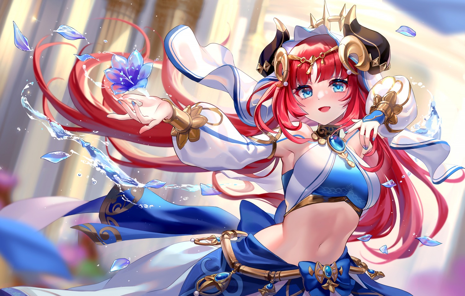 genshin_impact, horns, lalazyt, nilou
