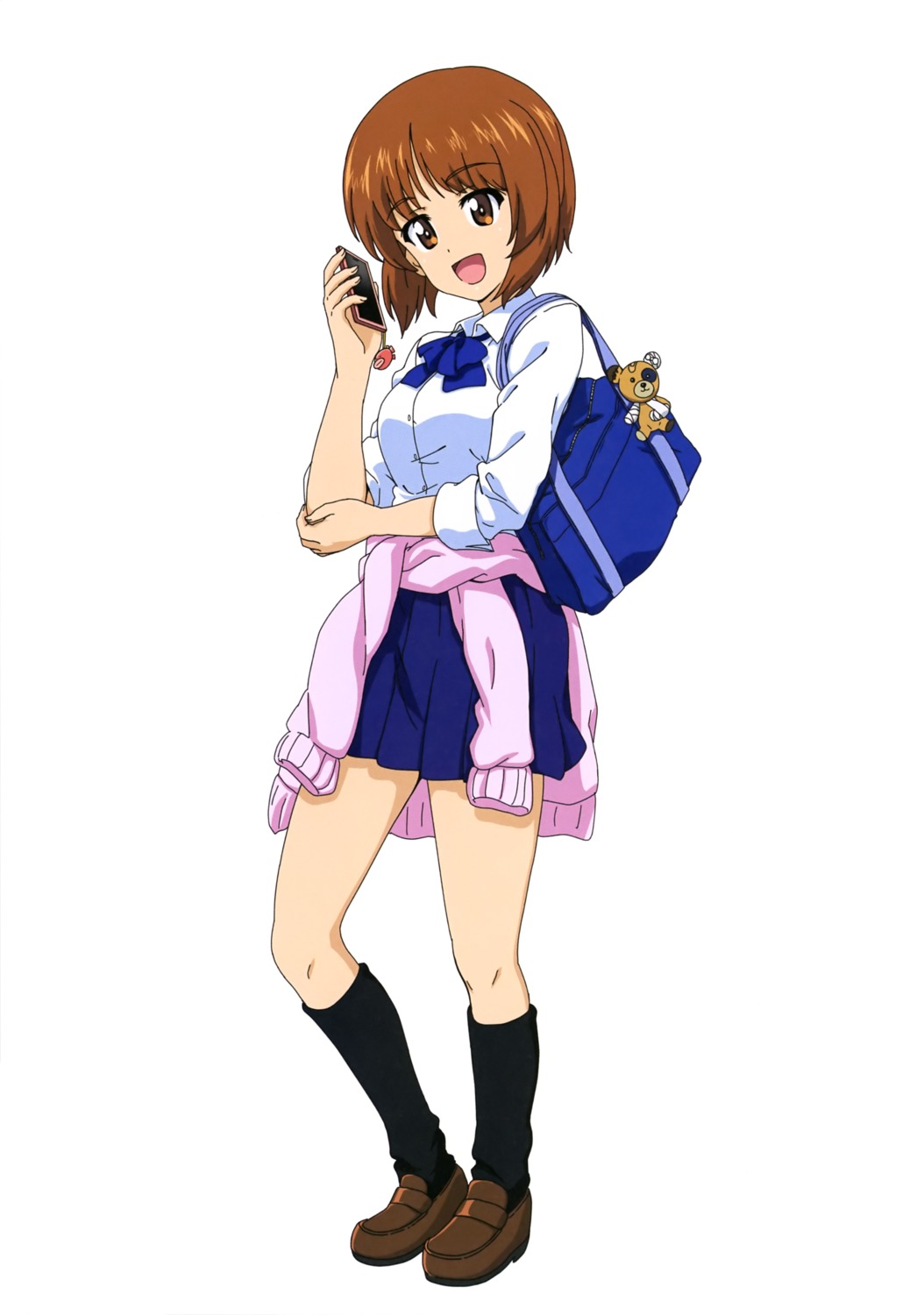 girls_und_panzer, kanau, nishizumi_miho, seifuku, sweater