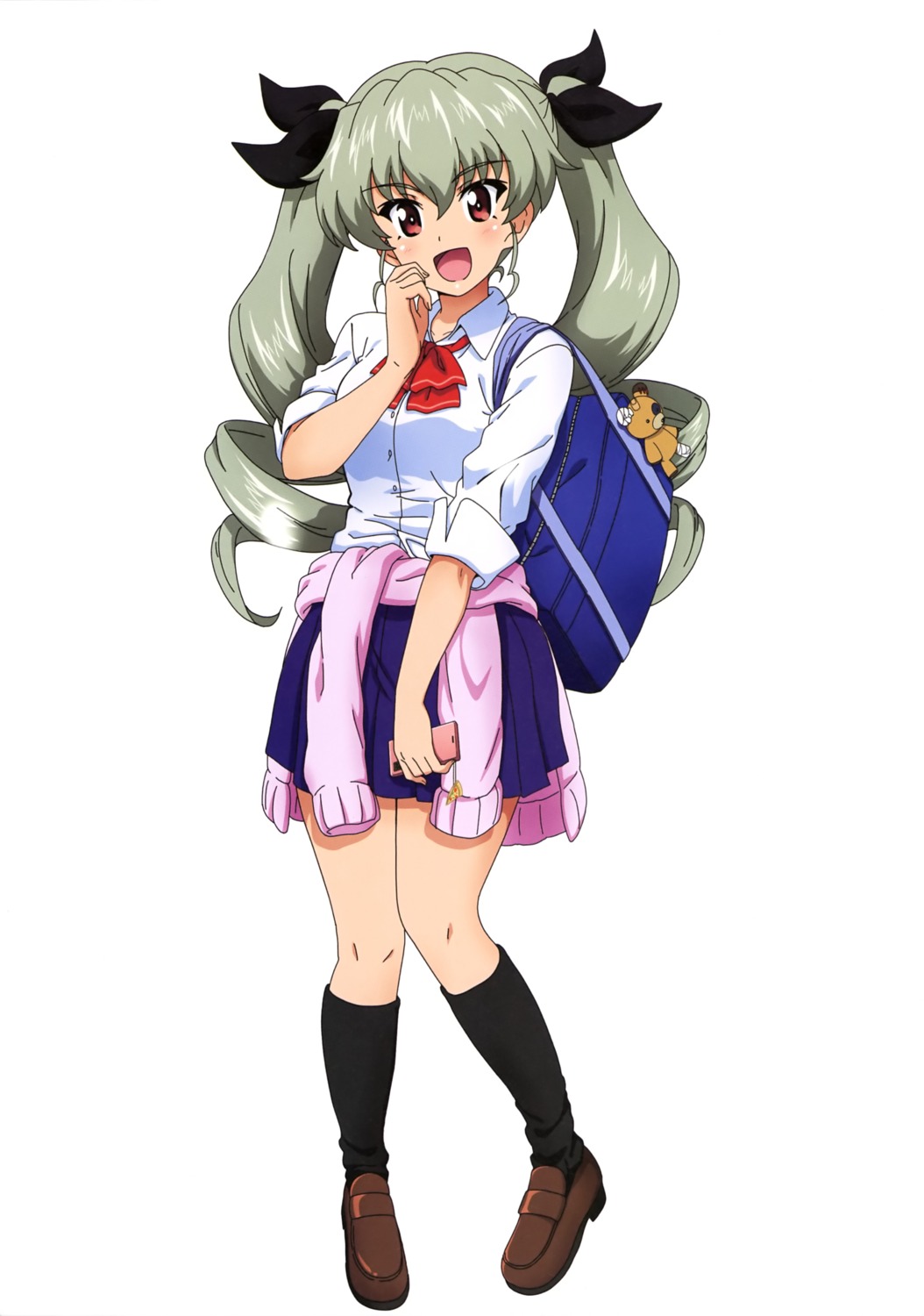 anchovy, girls_und_panzer, kanau, seifuku, sweater