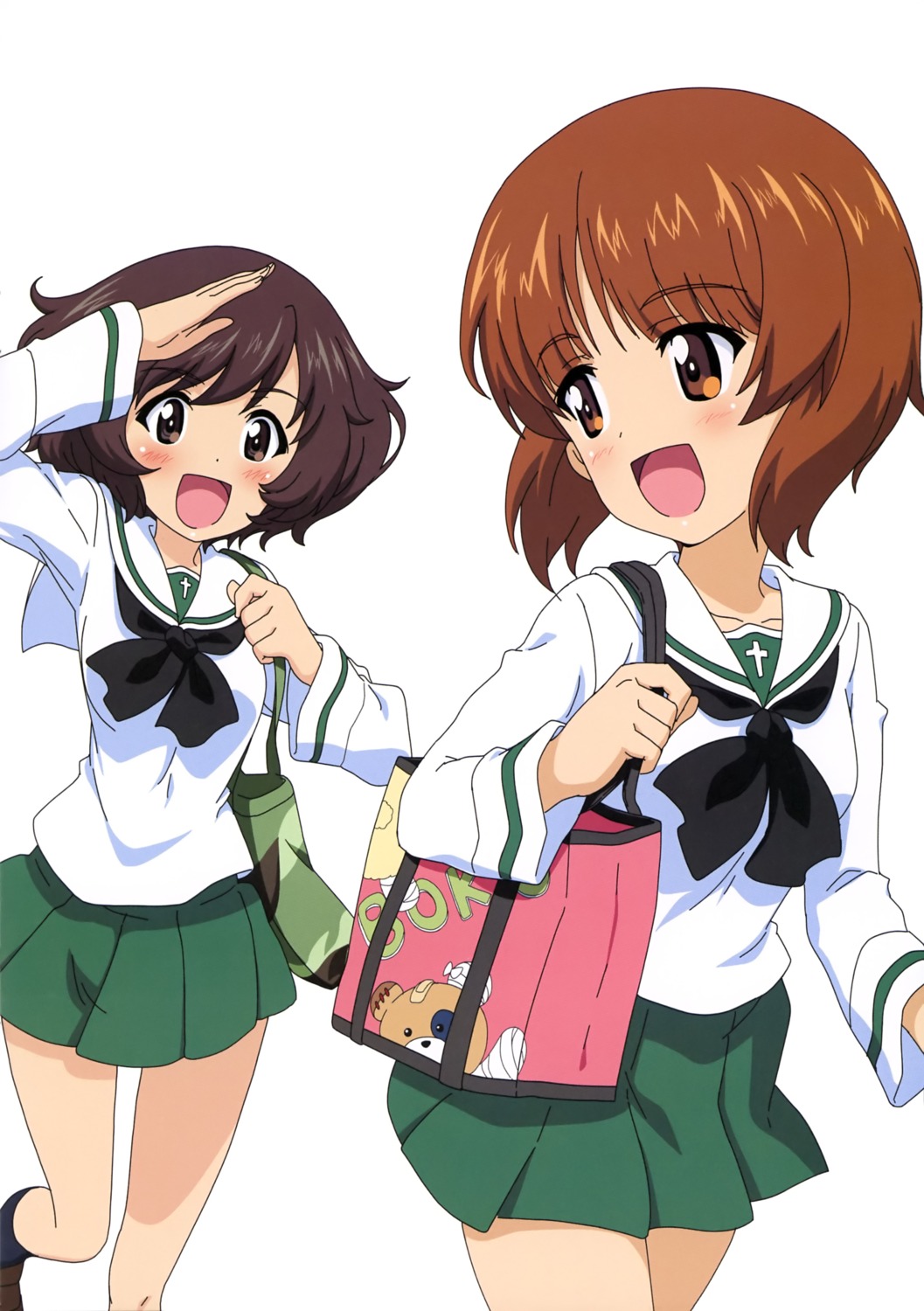 akiyama_yukari, girls_und_panzer, kanau, nishizumi_miho, seifuku