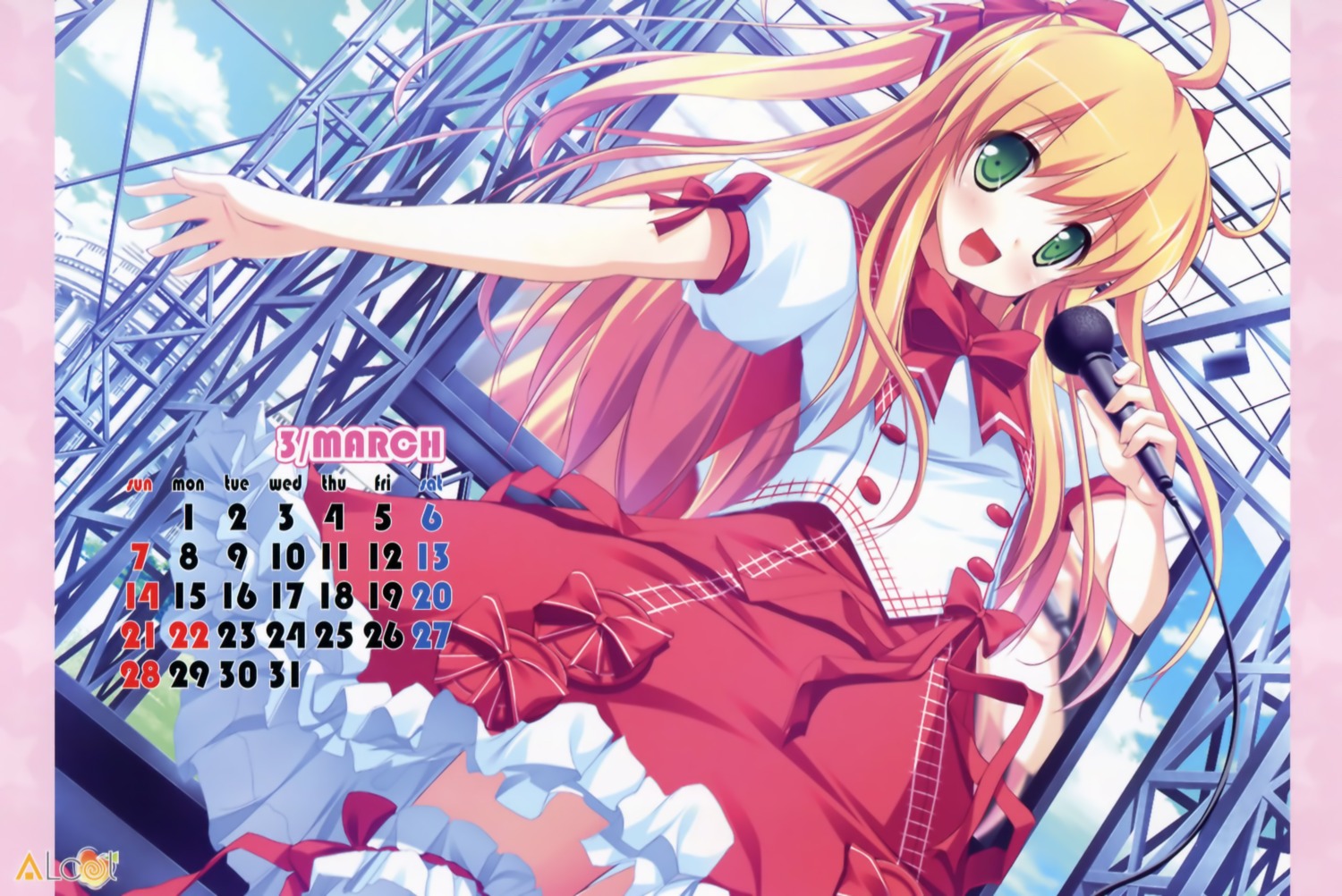 alcot, calendar, jpeg_artifacts, lolita_fashion, nimura_yuuji, osananajimi_wa_daitouryou, ouhama_yukino, thighhighs
