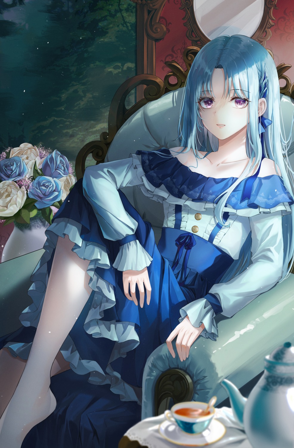chiya, dress, skirt_lift