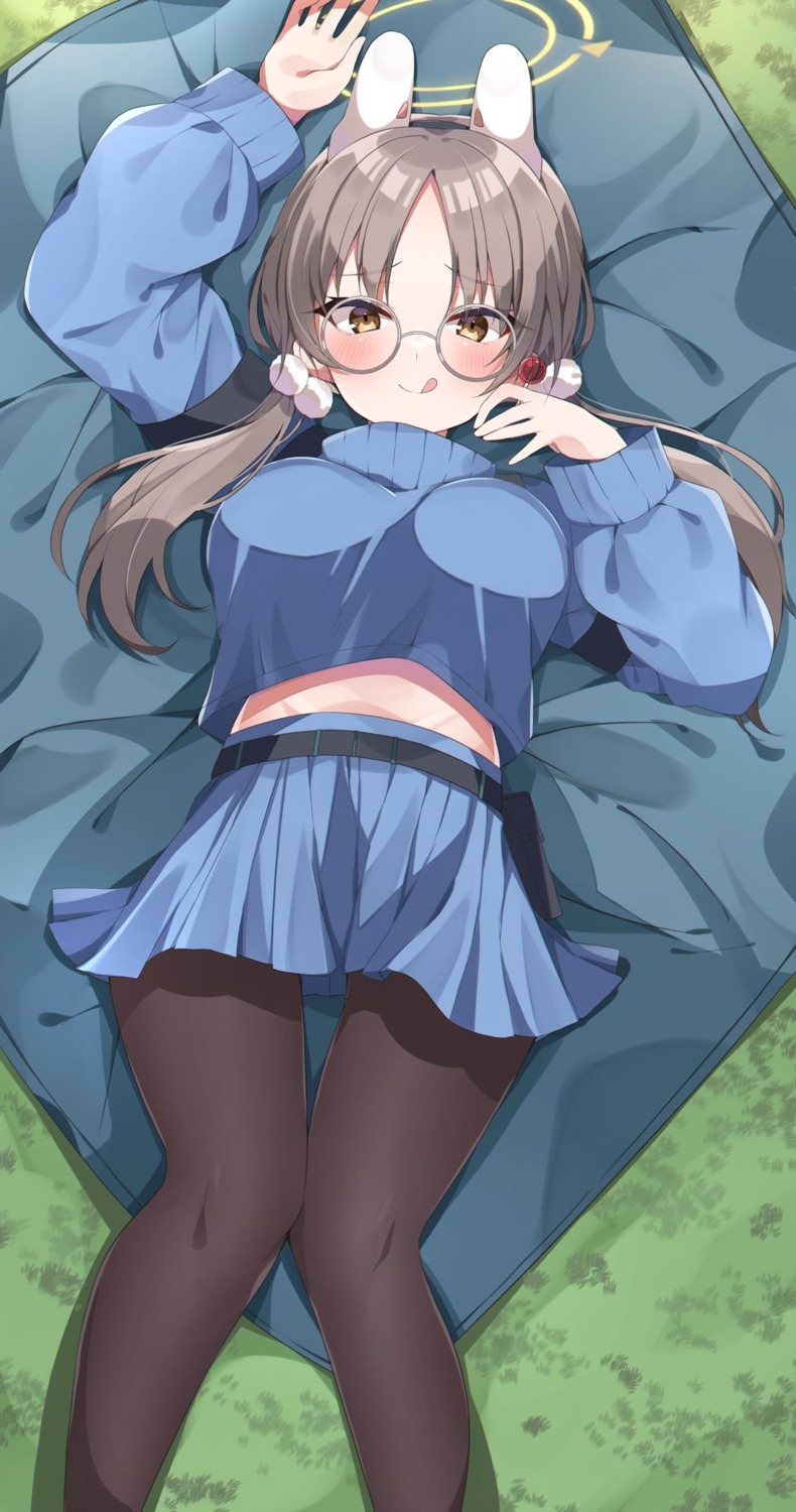 animal_ears, blue_archive, bunny_ears, halo, kazekura_moe, megane, murase48, pantyhose