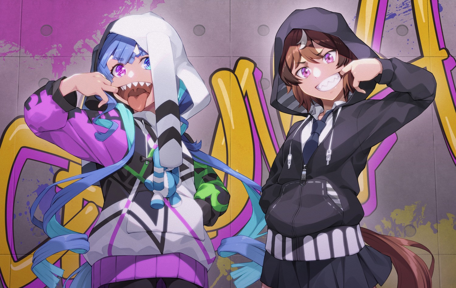 animal_ears, heterochromia, mukunokino_isshiki, seifuku, shinko_windy_(umamusume), tail, twin_turbo_(umamusume), uma_musume_pretty_derby