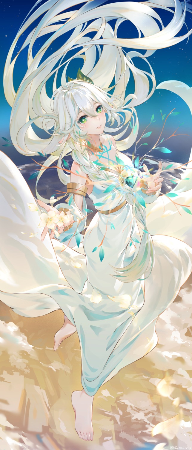 dress, genshin_impact, pointy_ears, rukkhadevata, swkl:d