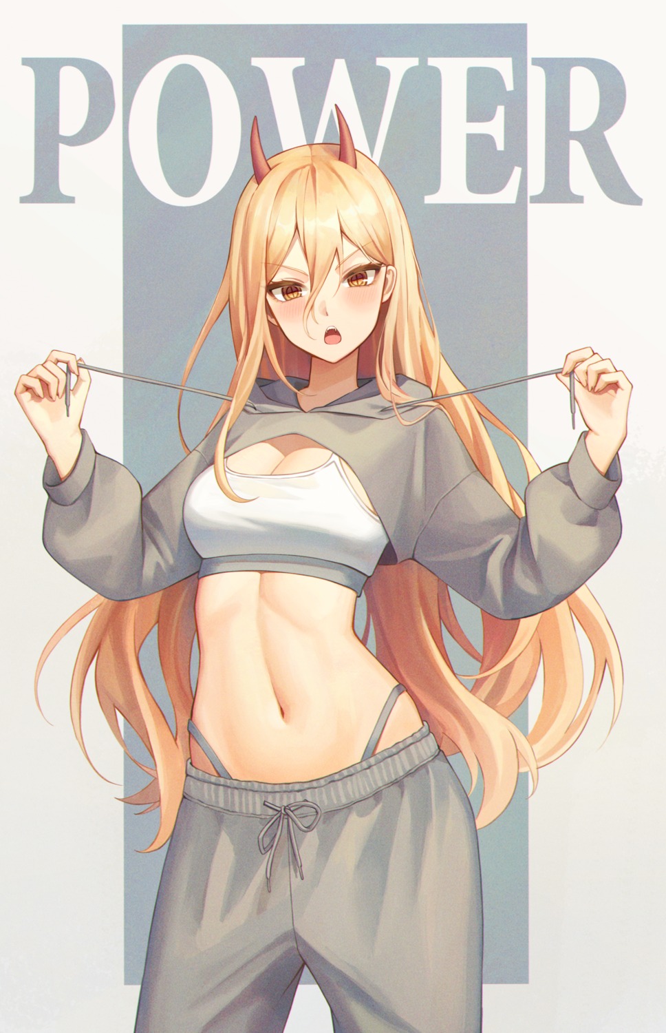 bra, chainsaw_man, cleavage, horns, pantsu, power_(chainsaw_man), pul_(gks569)