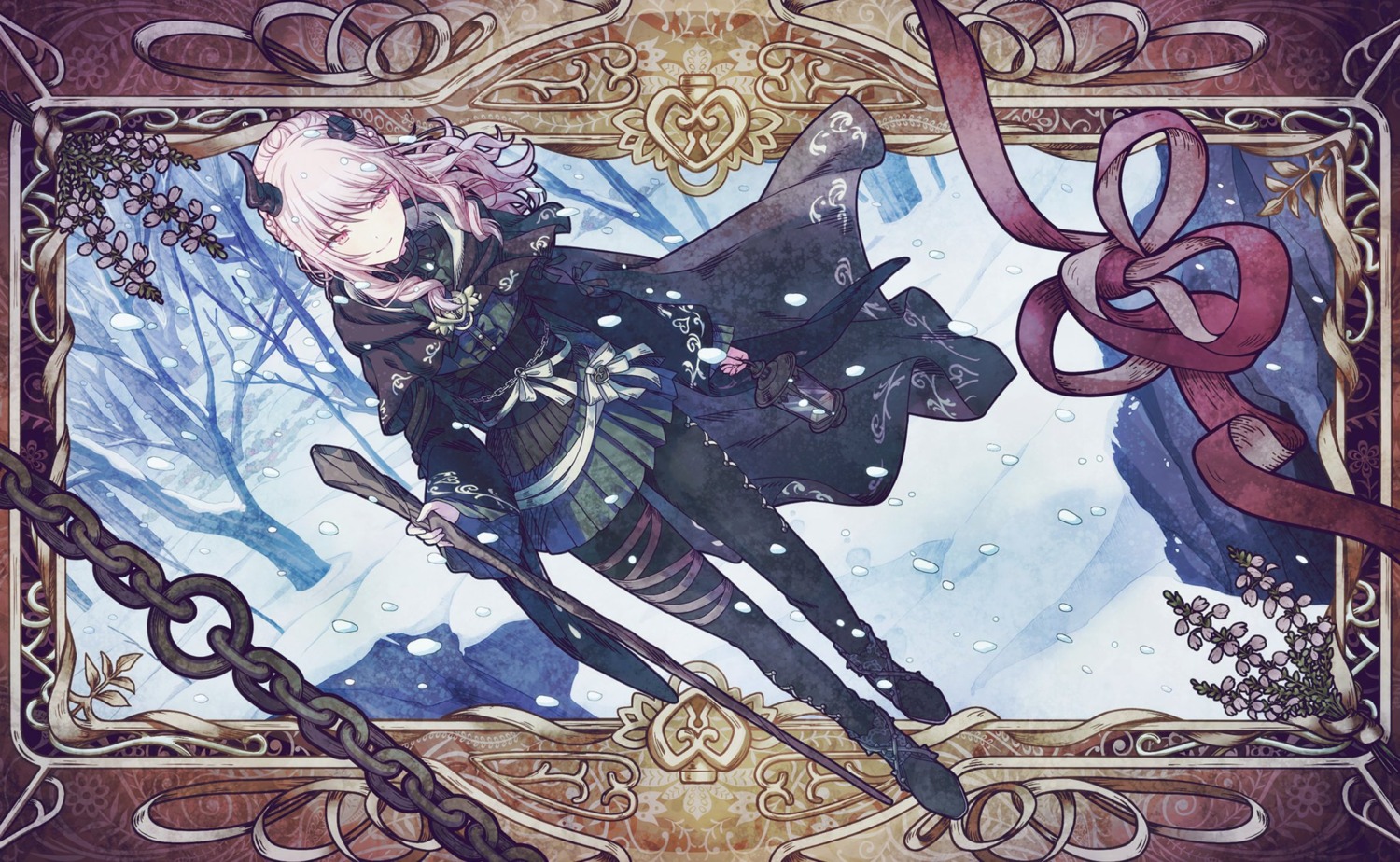 akiyama_mizuki, horns, project_sekai, tagme, trap, uniform, weapon
