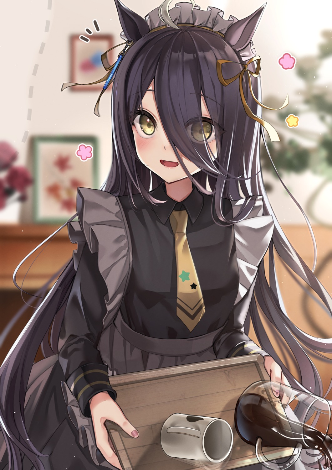 animal_ears, maid, manhattan_cafe_(umamusume), piyokuma, uma_musume_pretty_derby