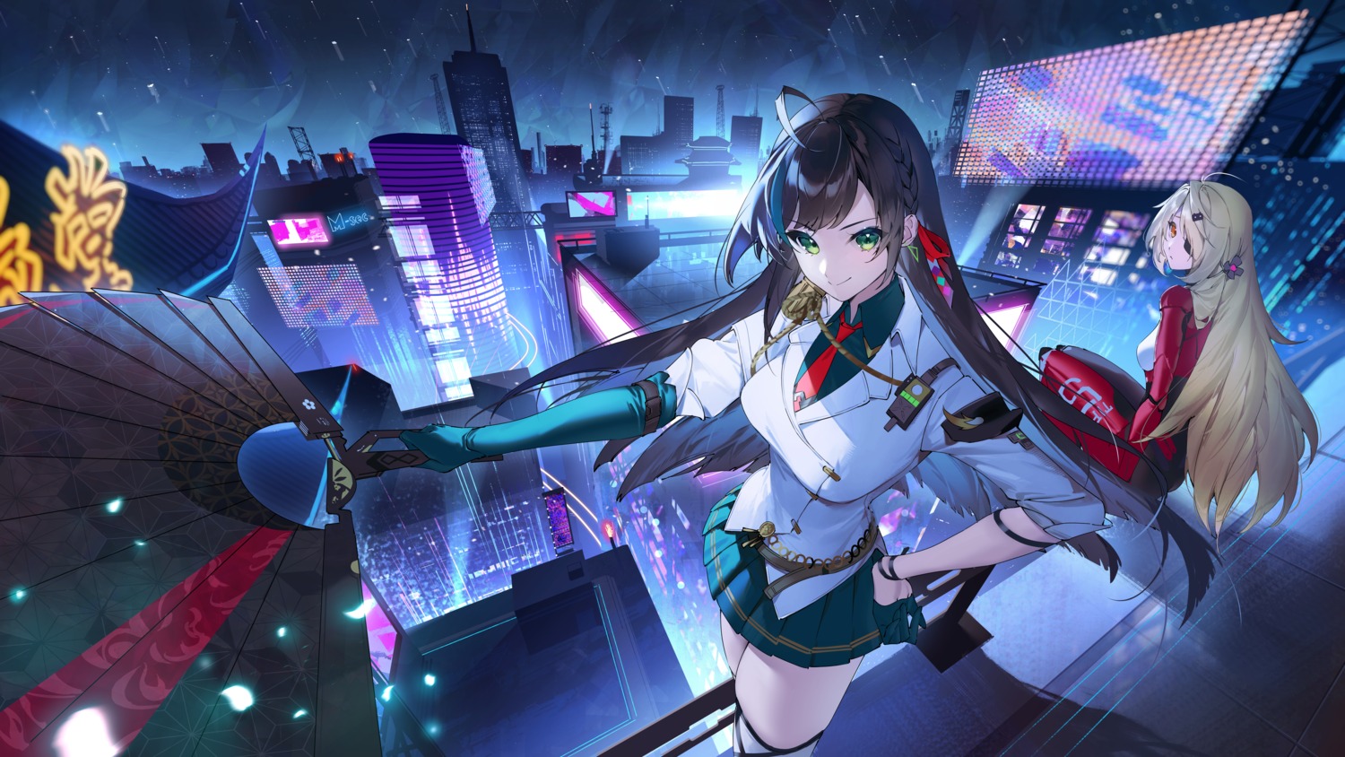 bodysuit, eyepatch, ichibi, lin_(tower_of_fantasy), nemesis_(tower_of_fantasy), thighhighs, tower_of_fantasy, uniform