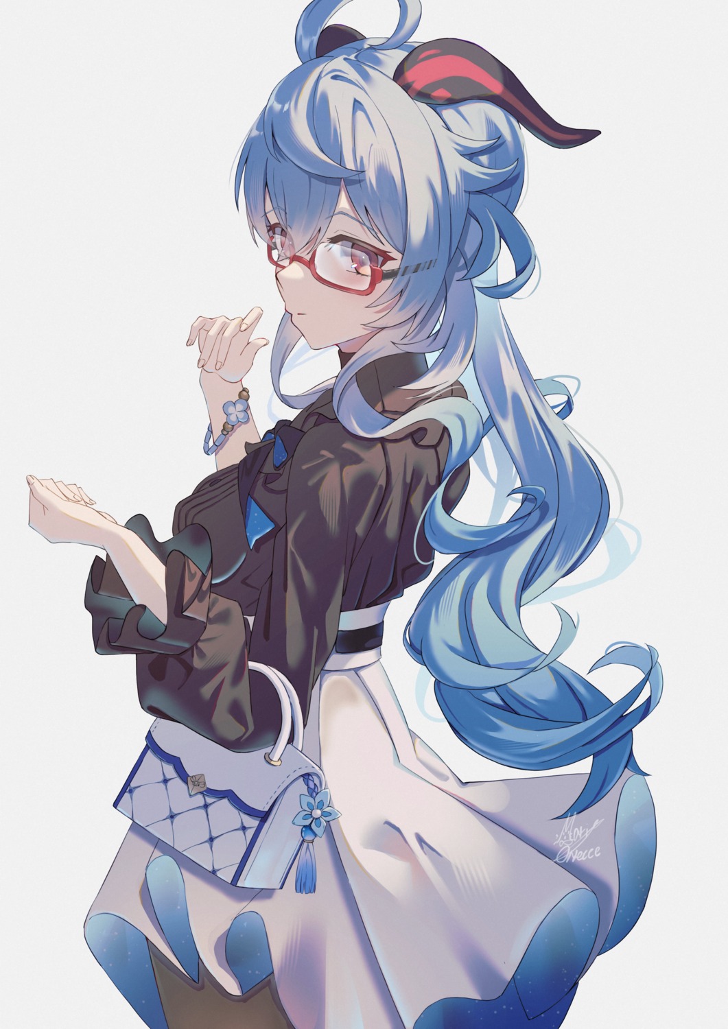ganyu, genshin_impact, horns, maria_onnette, megane, pantyhose