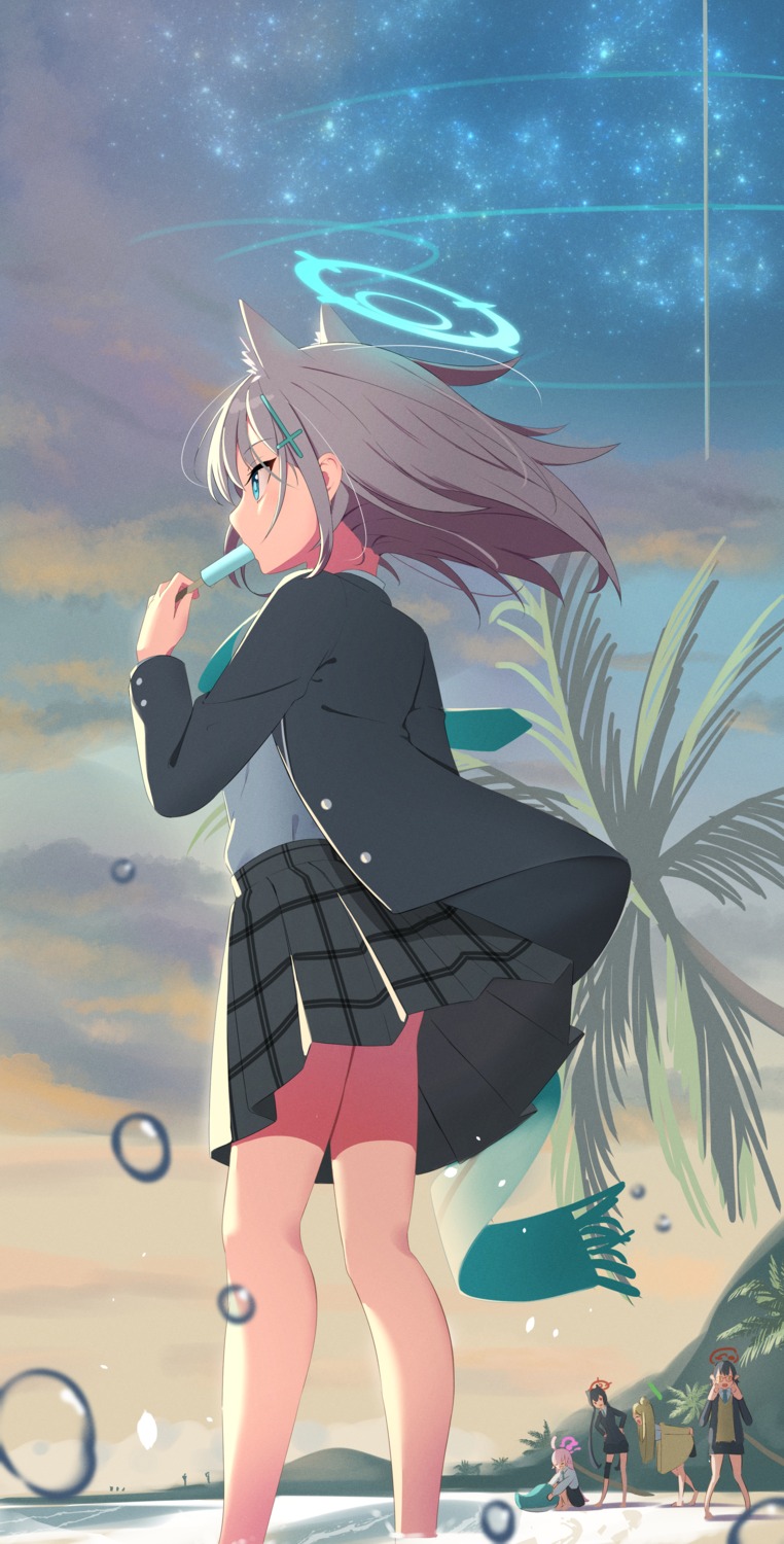 animal_ears, blue_archive, halo, izayoi_nonomi, kuromi_serika, nekomimi, okusora_ayane, rindou_ringdong