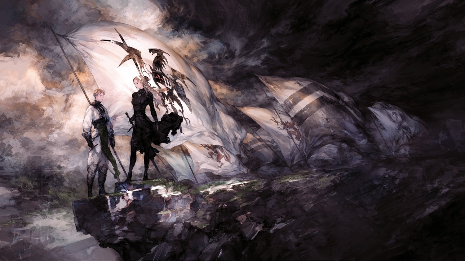 dress, heels, pantyhose, skirt_lift, square_enix, sword, tactics_ogre, tagme