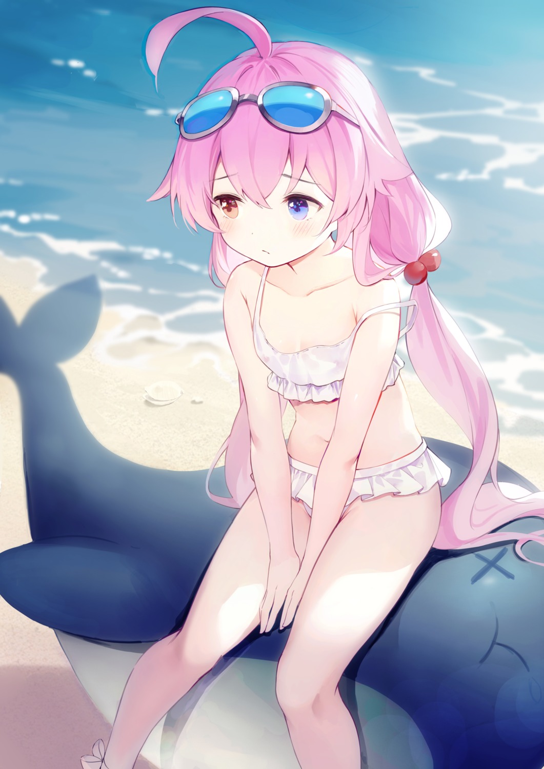 bikini, blue_archive, heterochromia, leilin, megane, swimsuits, takanashi_hoshino