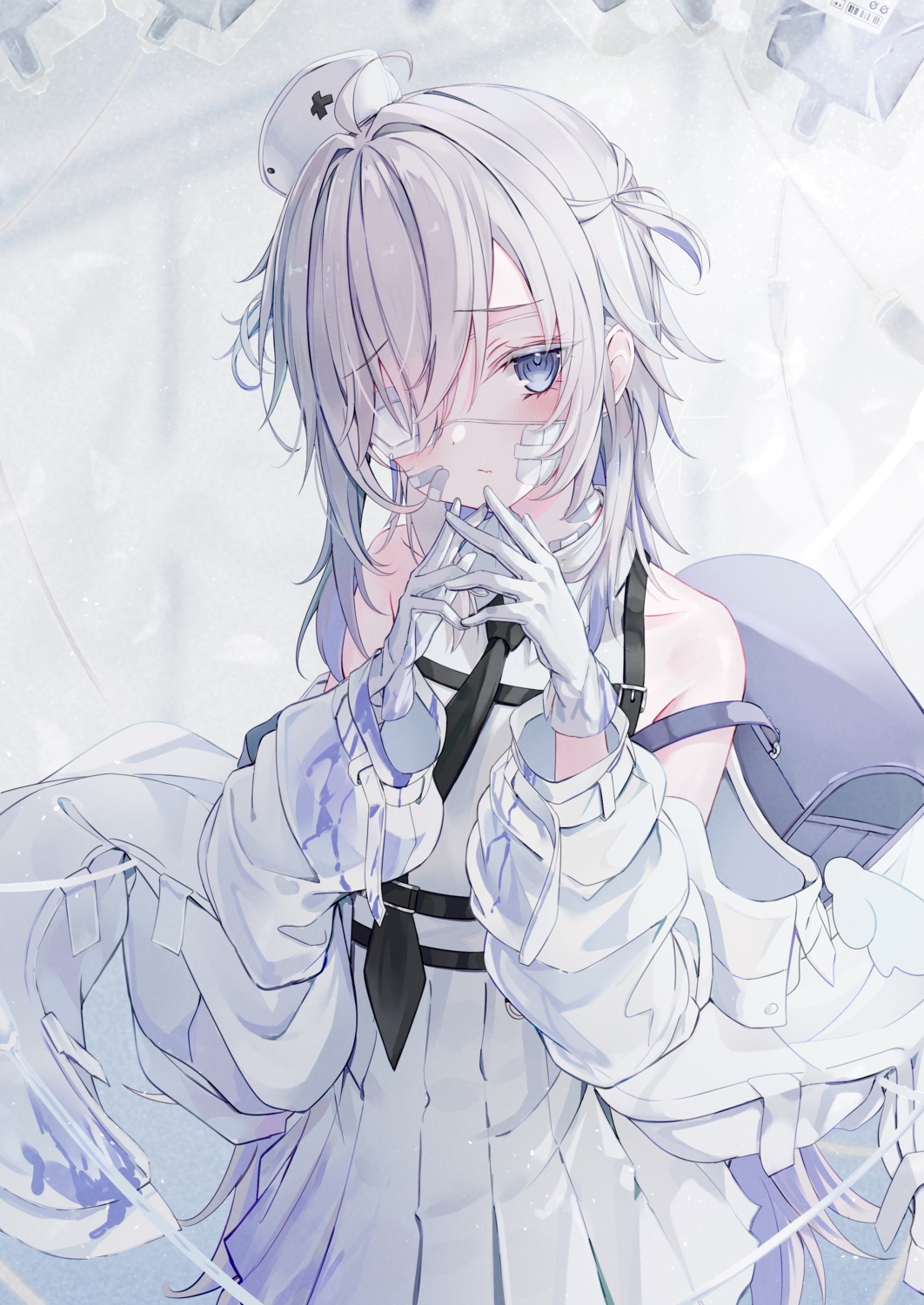 bandaid, eyepatch, mikami_hotaka
