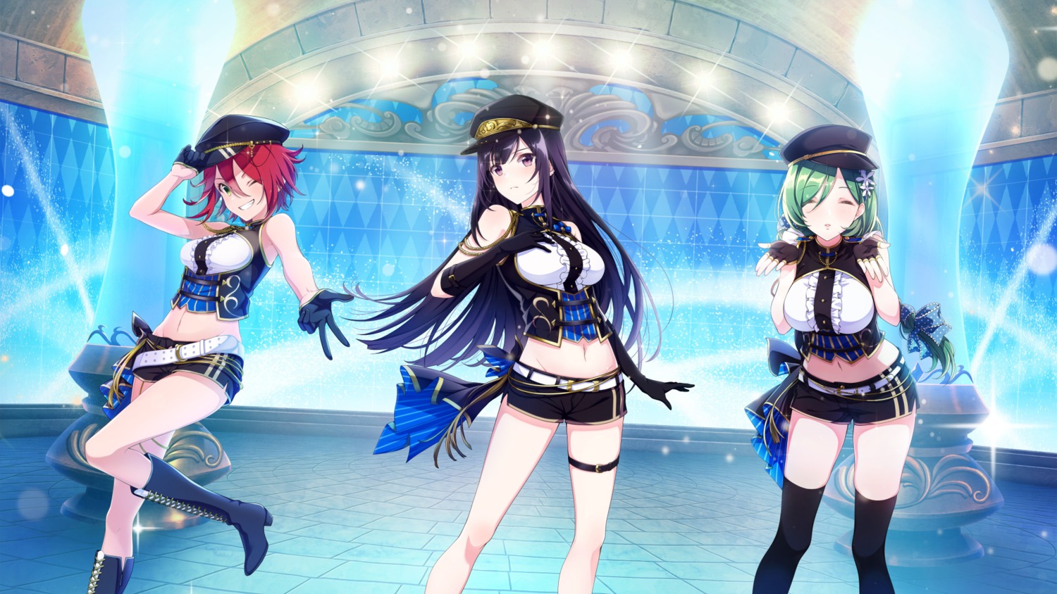 fiona_(lapis_re:lights), garter, heels, lapis_re:lights, millefeuille_(lapis_re:lights), thighhighs, u35, uniform