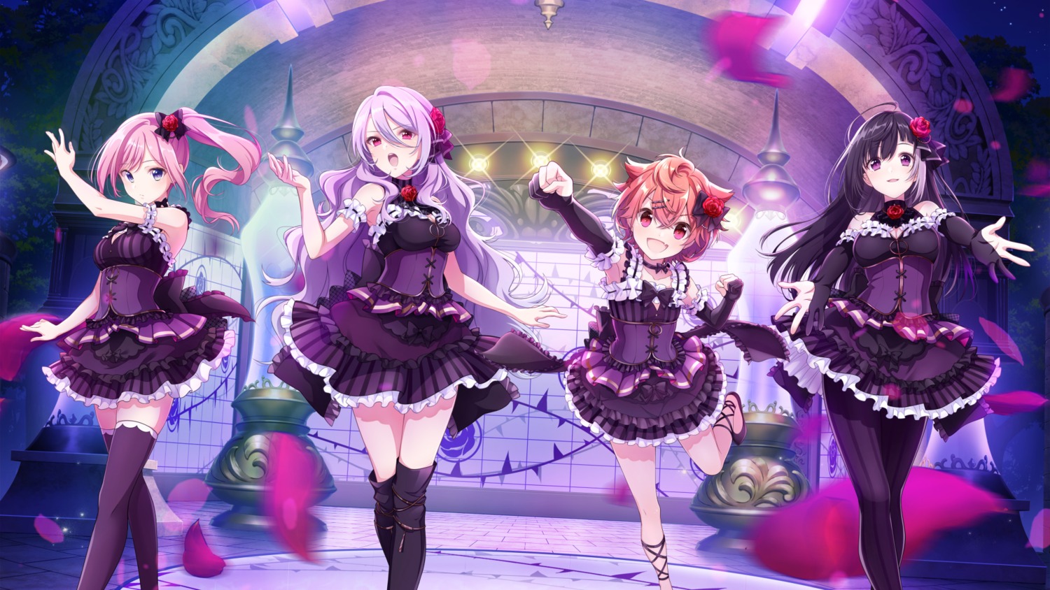 alpha_(lapis_re:lights), emilia_(lapis_re:lights), garnet_(lapis_re:lights), lapis_re:lights, pantyhose, salsa_(lapis_re:lights), thighhighs, u35