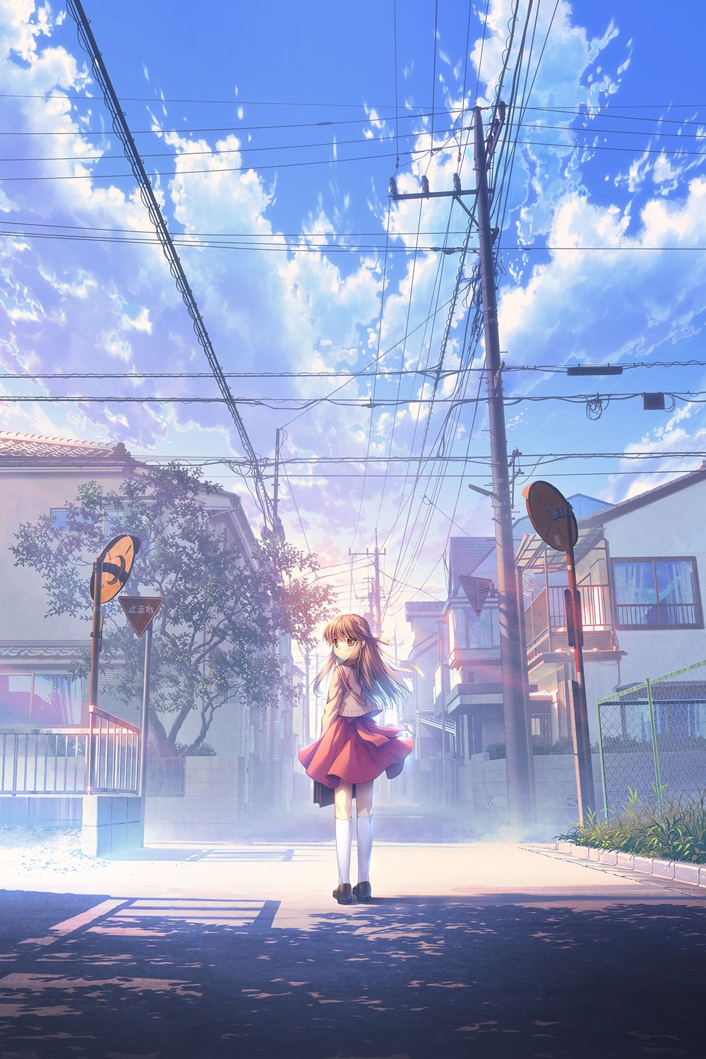 hinoue_itaru, landscape, novamicus, one., seifuku, sweater